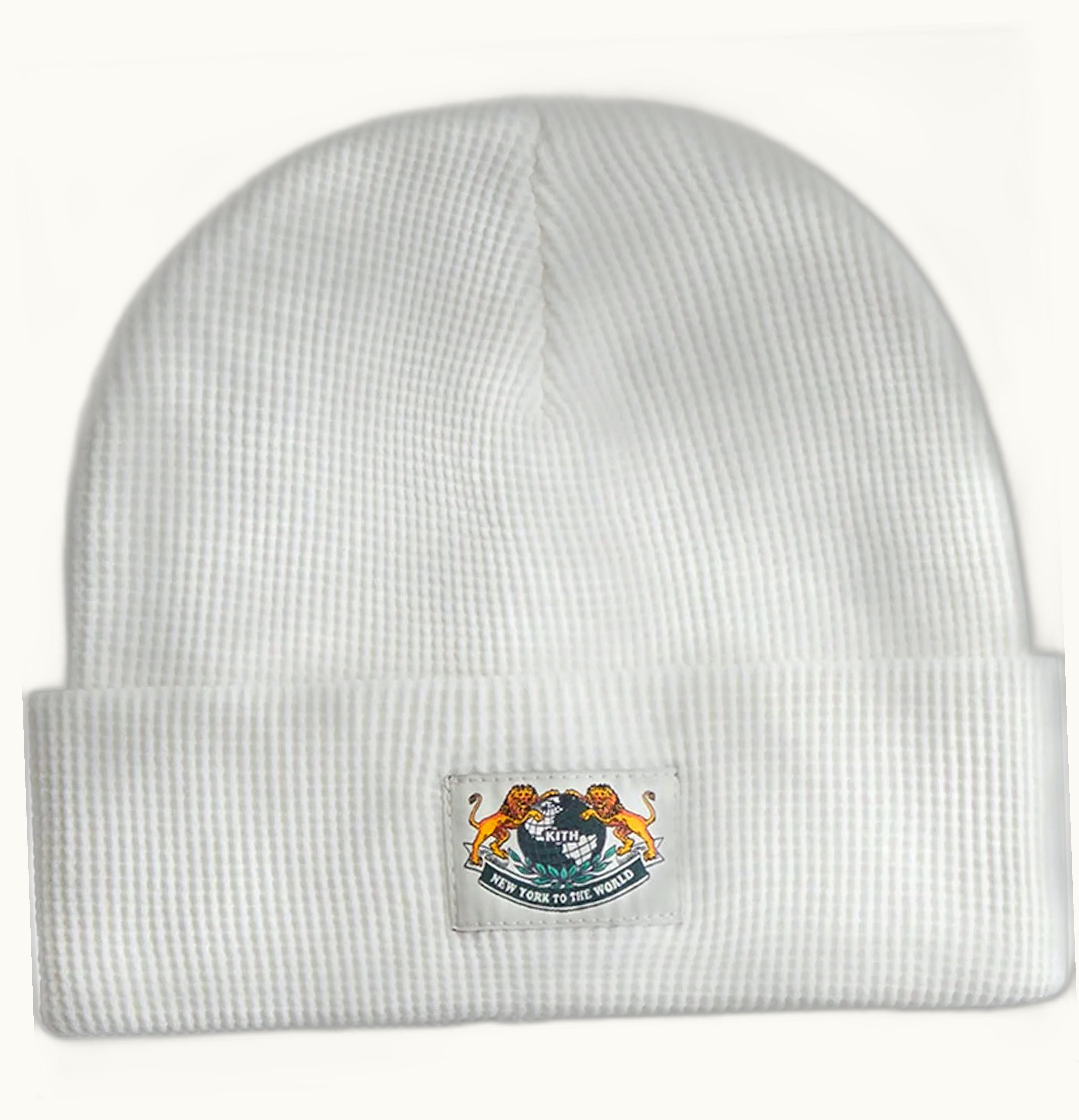 Kith Kith NY To The World Waffle Beanie Sandrift