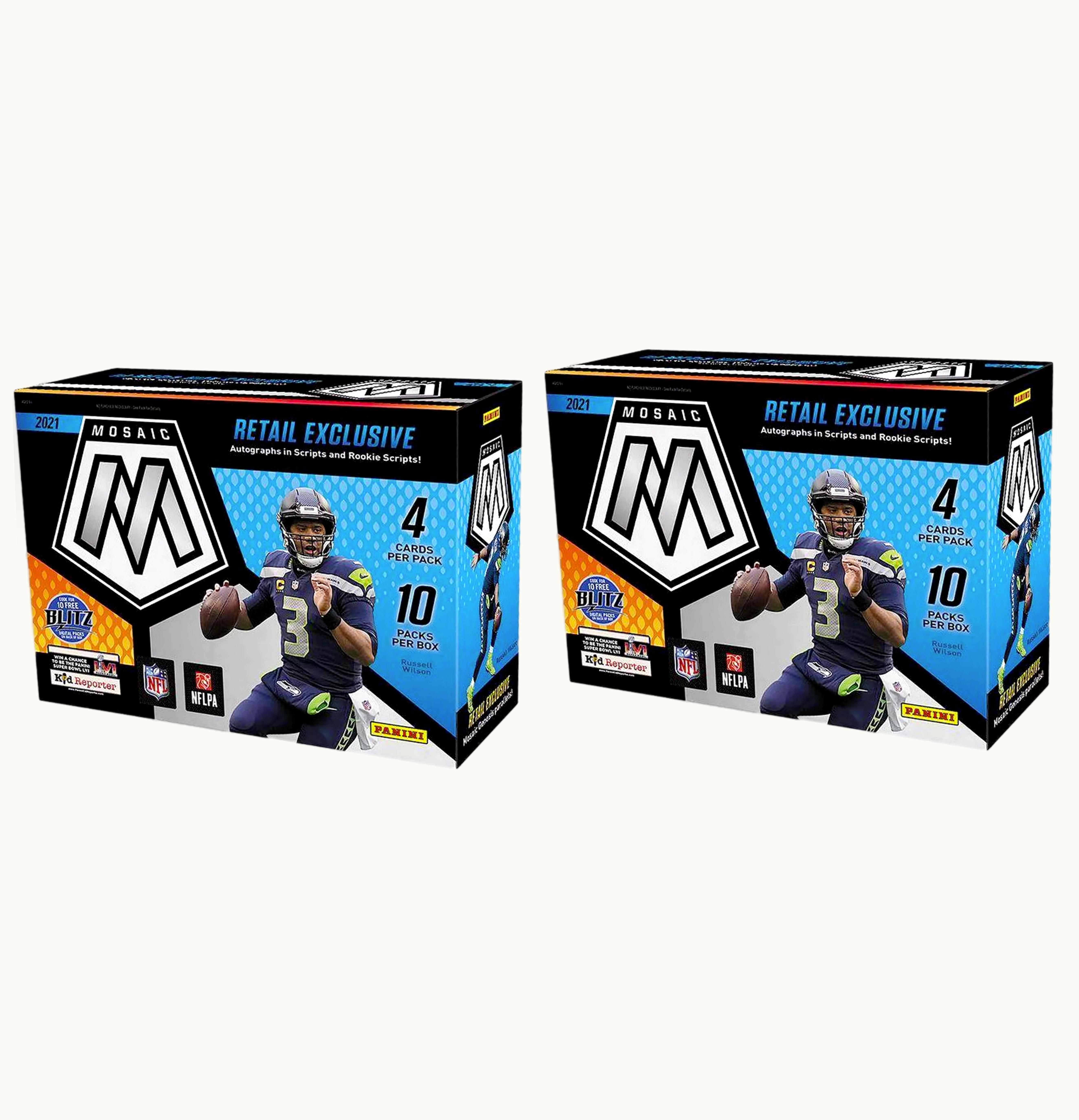 Panini 2021 Panini Mosaic Football Mega Box Retail Exclusive 2x Lot