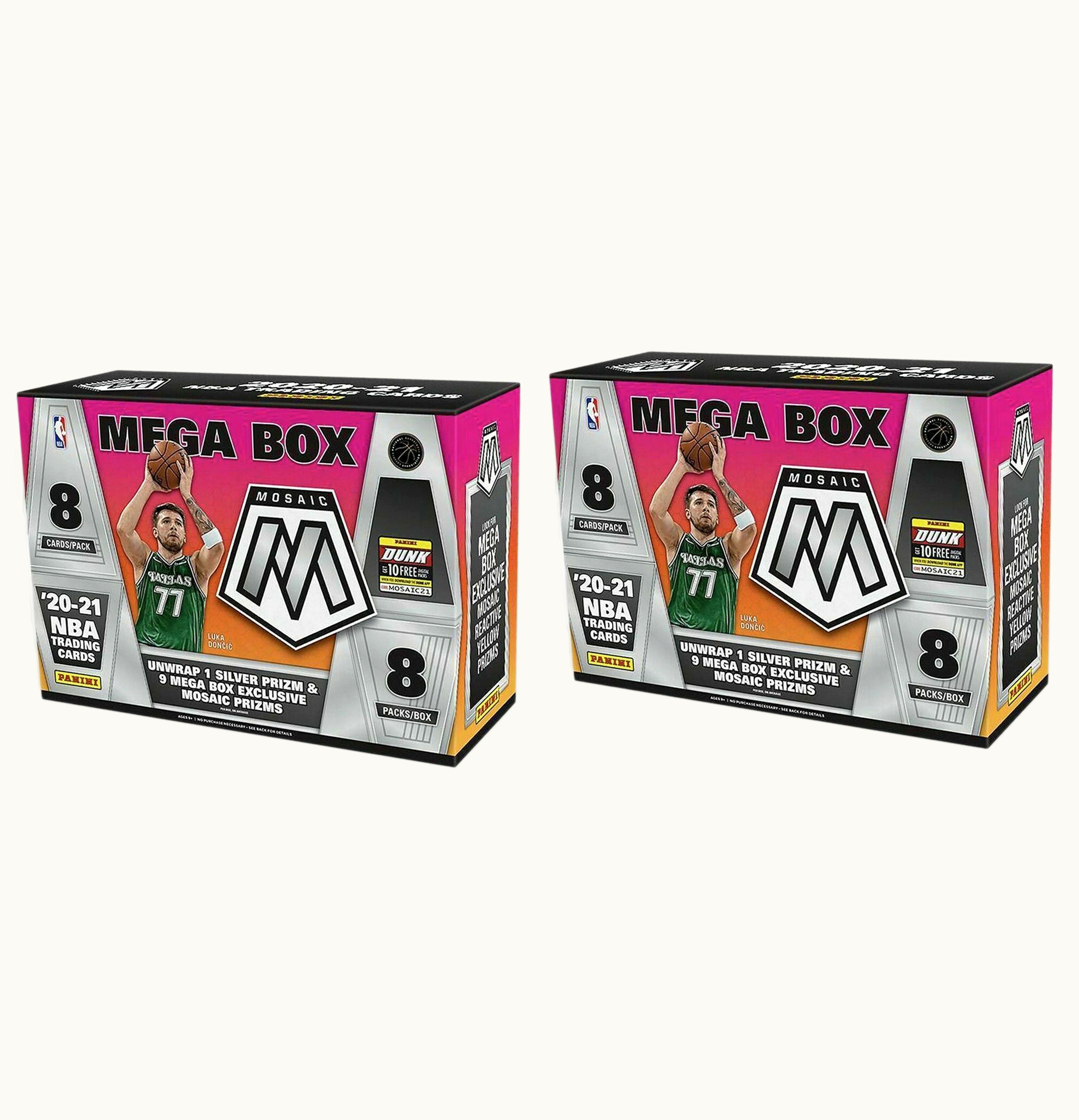 Panini 2020 21 Panini Mosaic Basketball Mega Box Silver Prizm 8 Packs 2x Lot