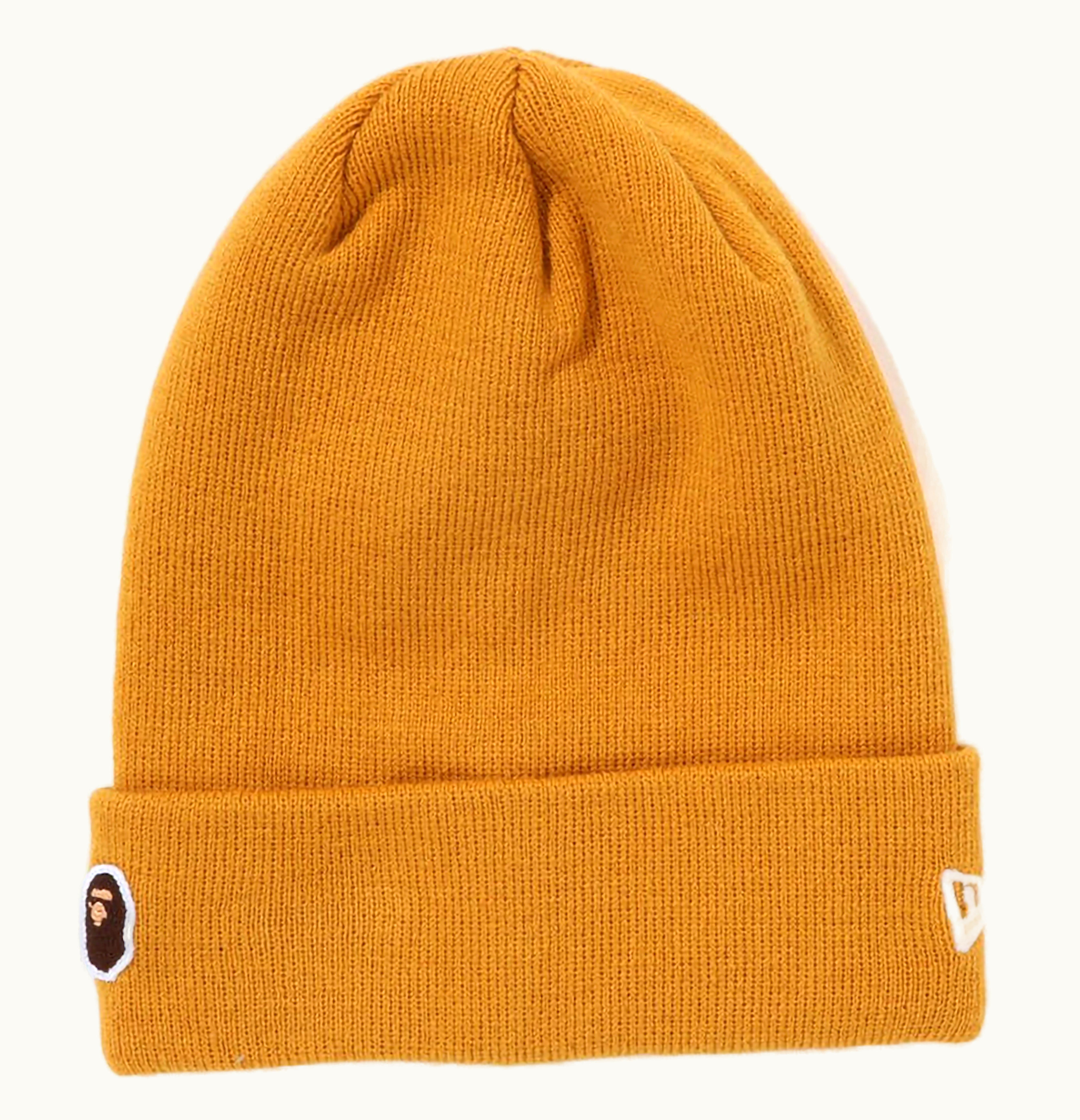 BAPE BAPE Ape Head One Point New Era Knit Beanie Orange