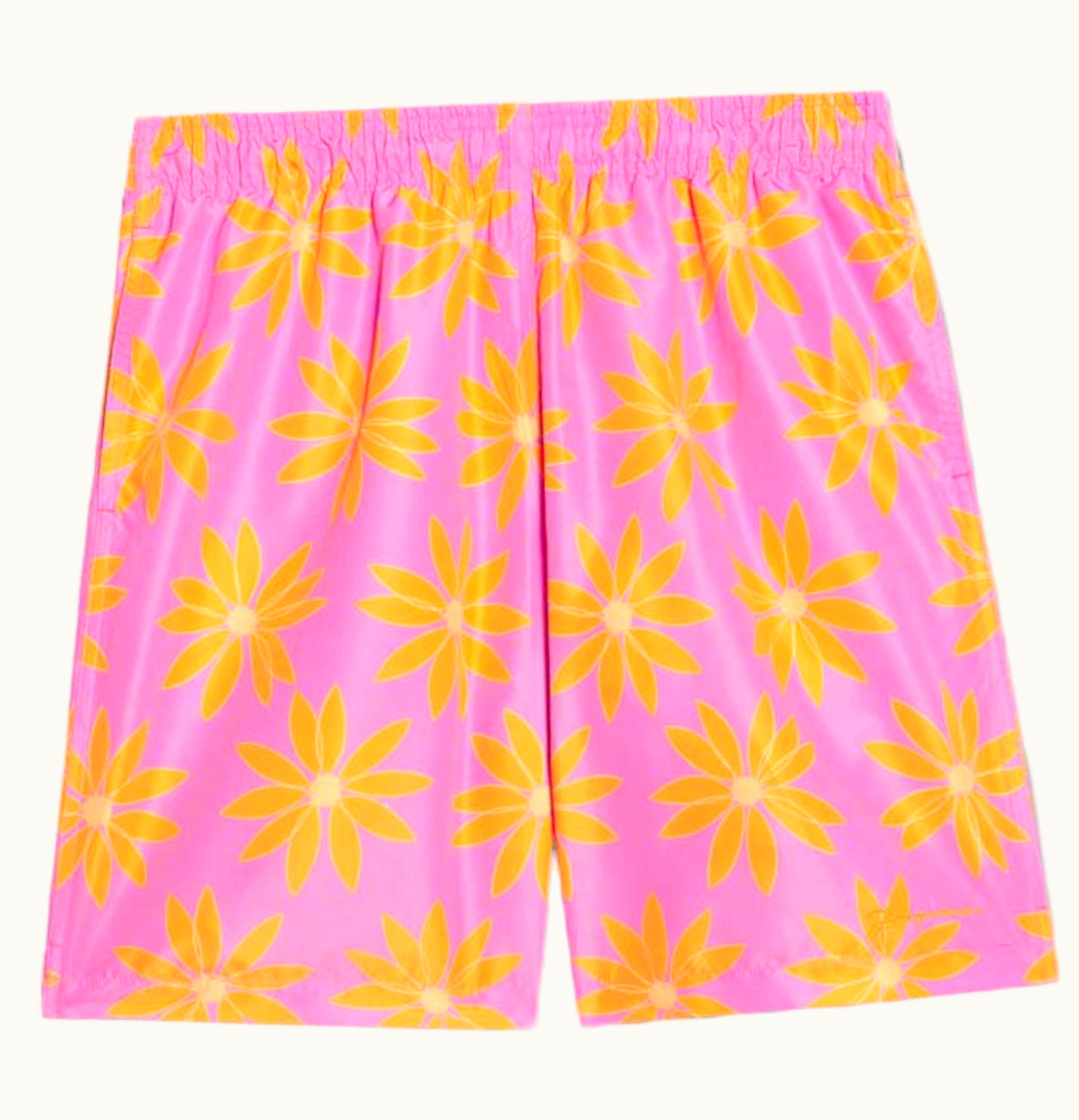 Jacquemus Jacquemus Le Maillot Peinture Daisy Swim Shorts Print Orange Pink Flowers