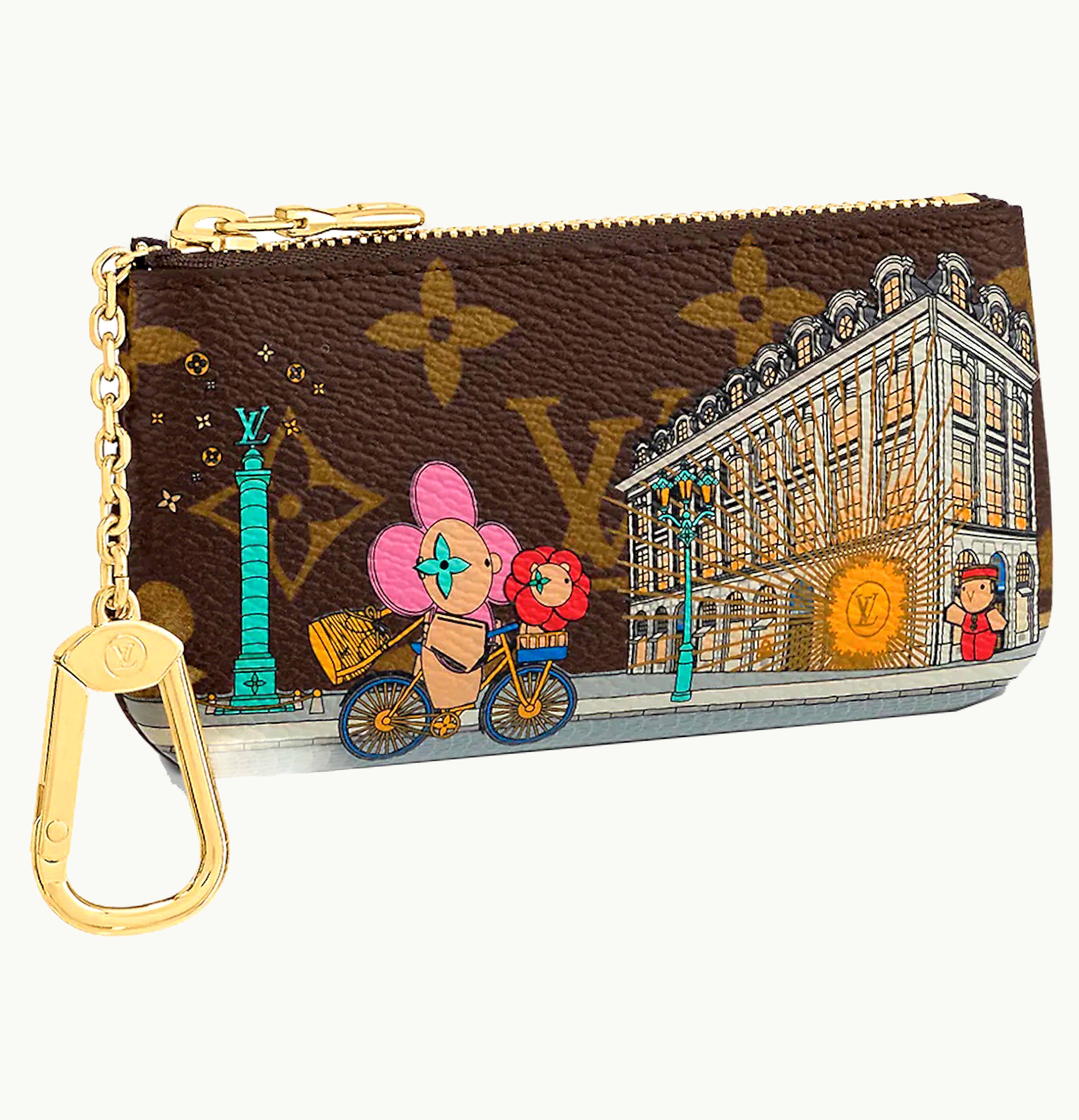 Louis Vuitton Louis Vuitton Key Pouch Vivienne Holiday Monogram Canvas Pink