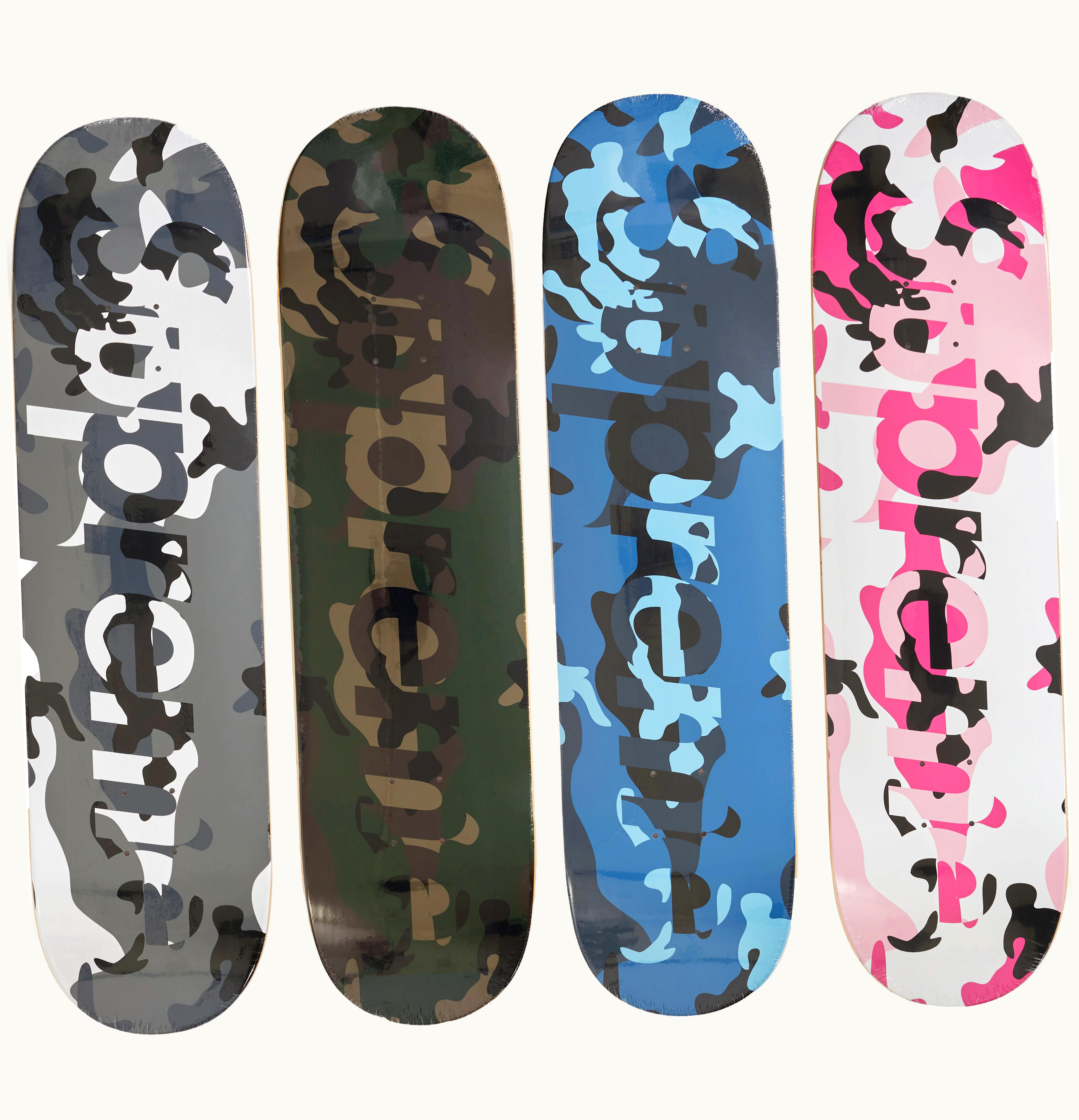Supreme Supreme Camo Logo Skateboard Snow Camo Woodland Camo Blue Camo Pink Camo Set
