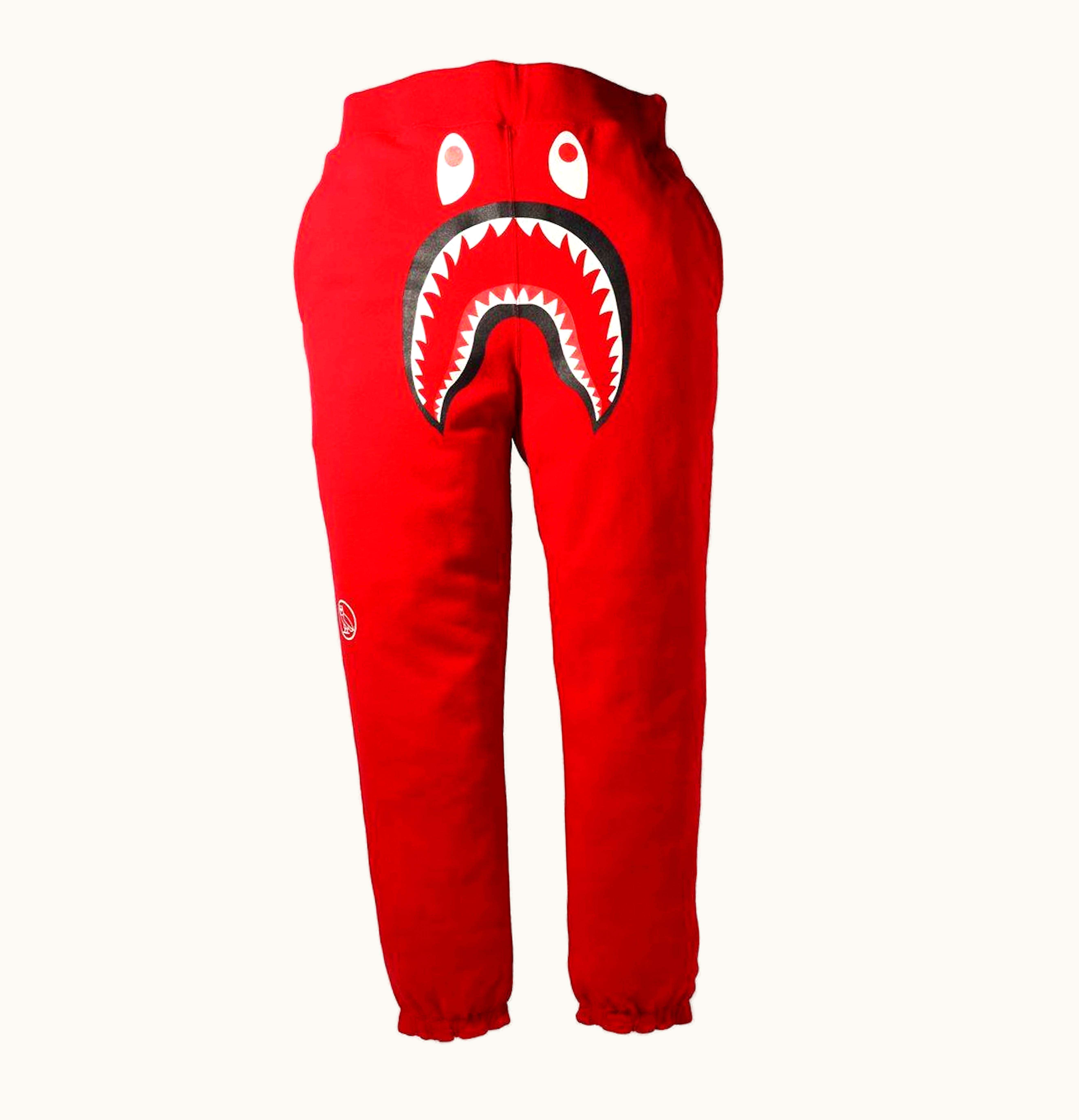 BAPE BAPE x OVO Woodland Camo Shark Reversible Sweatpants Red