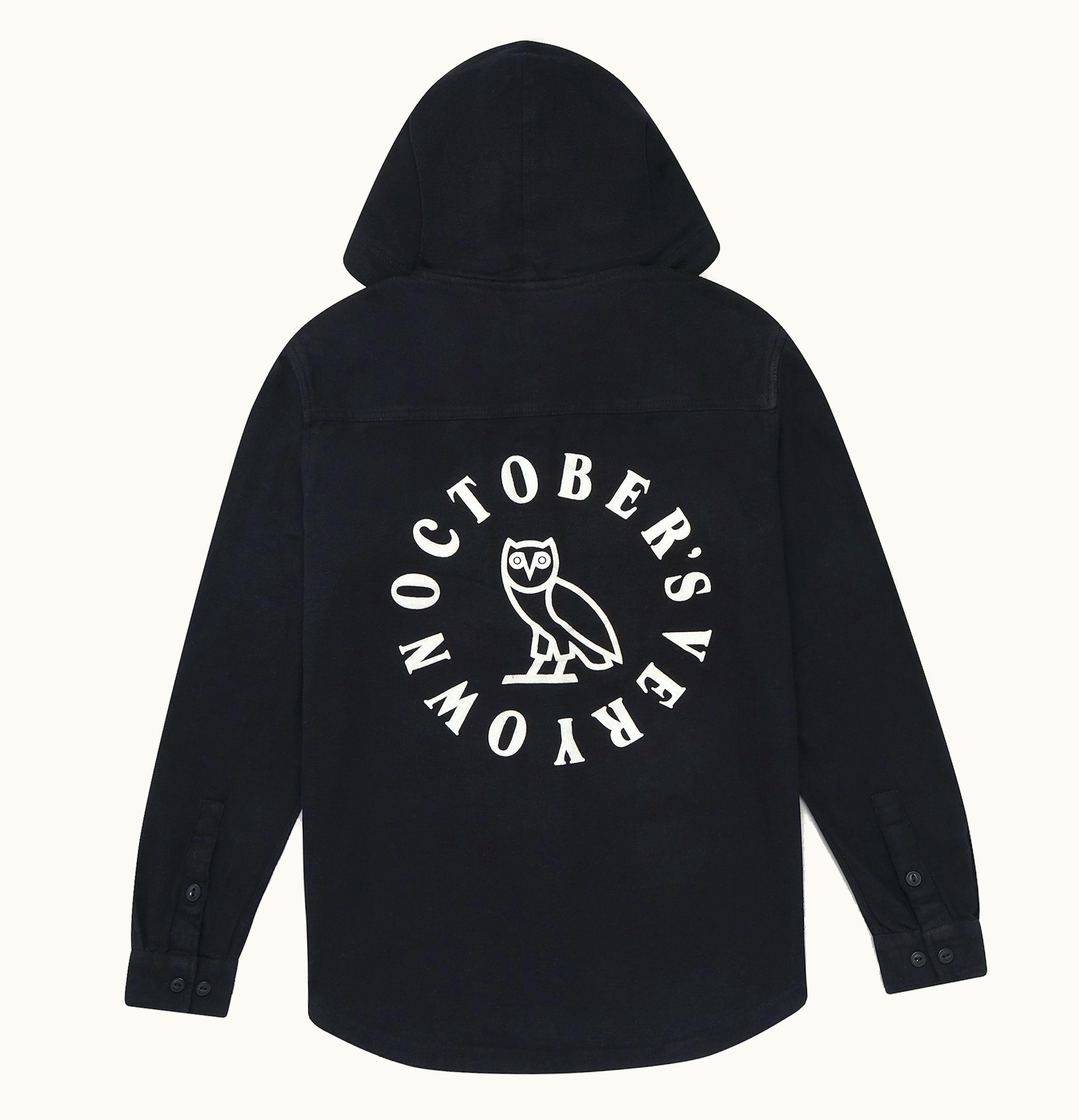 OVO OVO Hooded Flannel Shirt Black