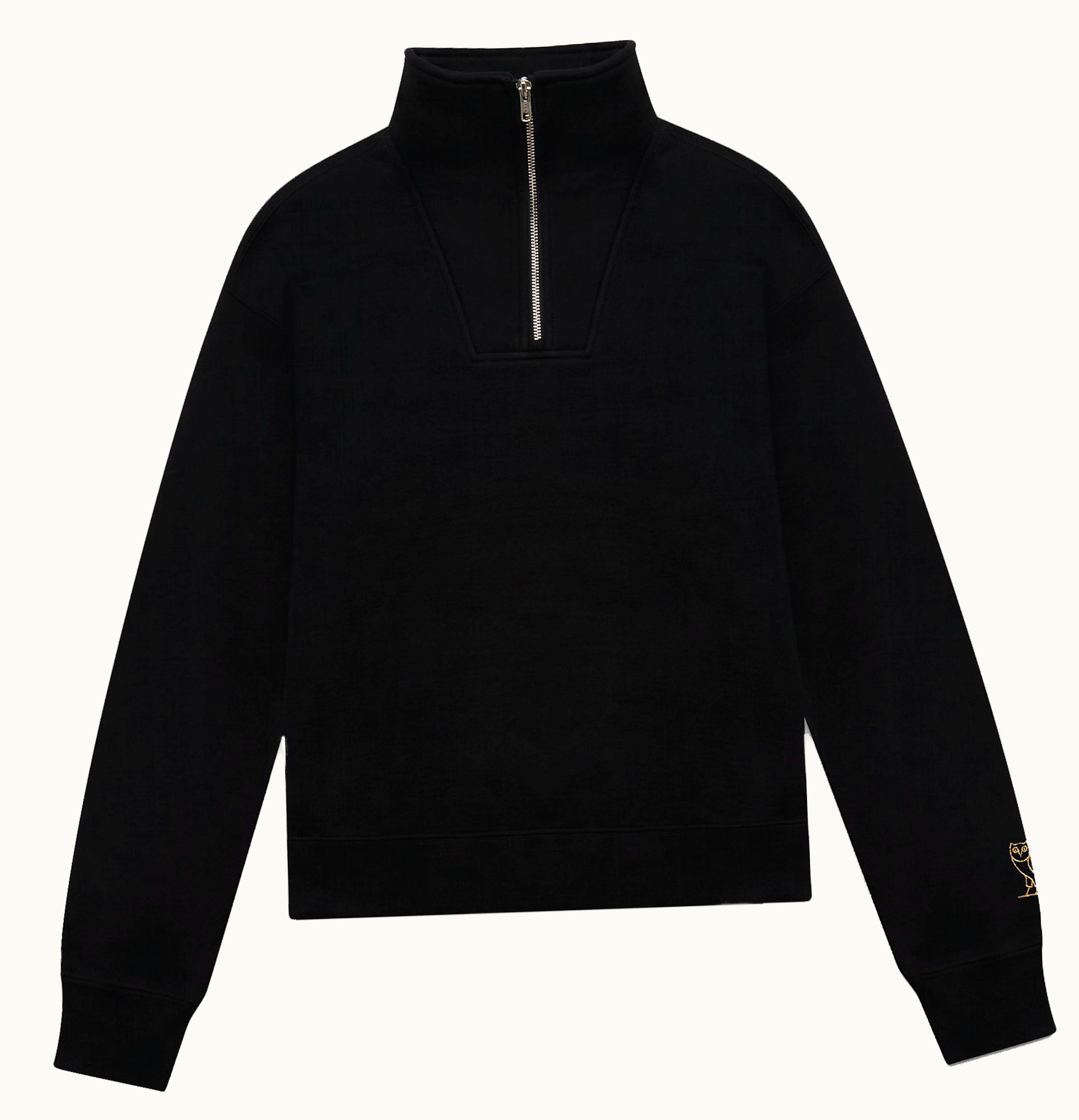 OVO OVO Womens Classic Owl Half Zip Mock Neck Black