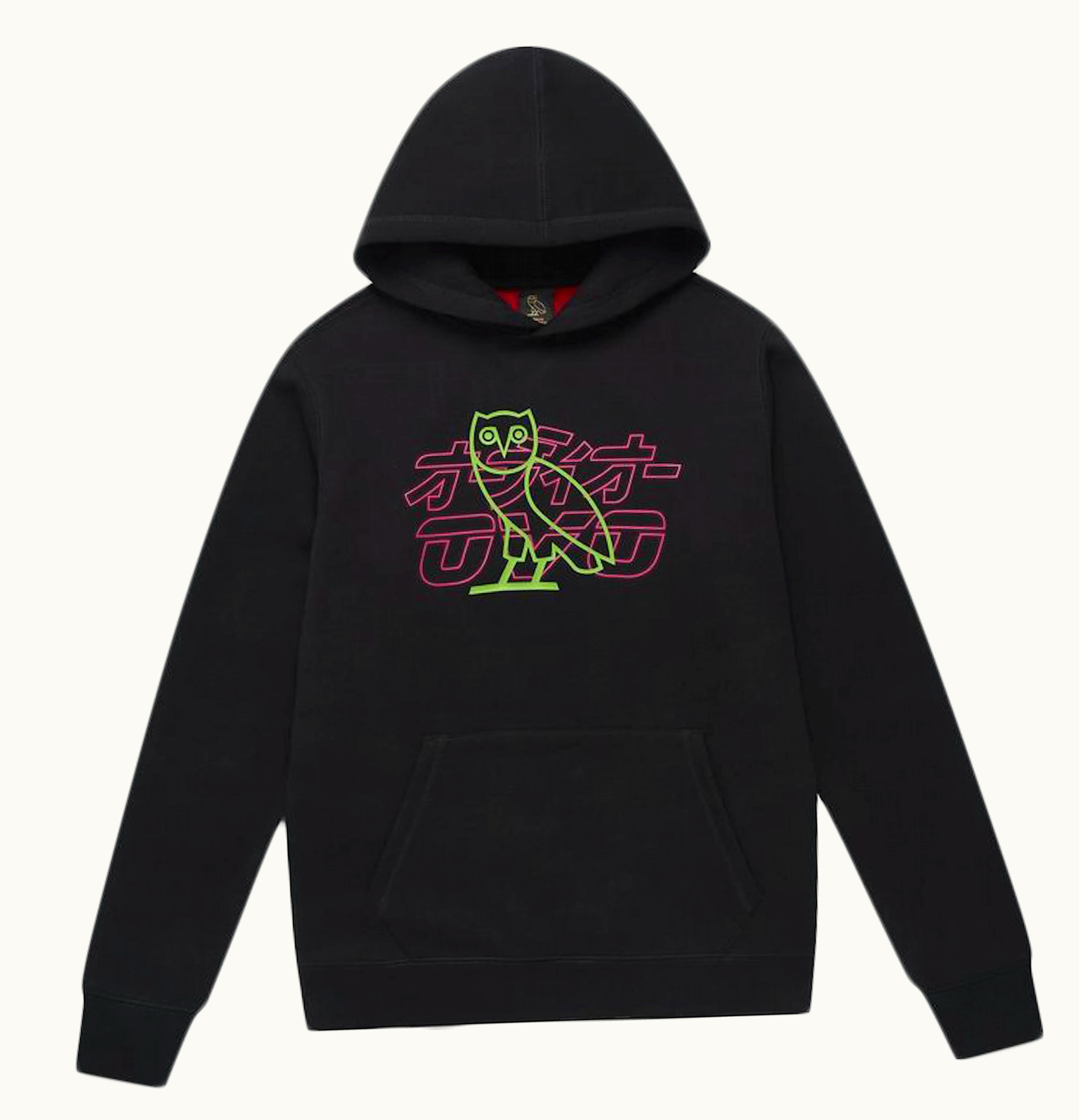 OVO OVO Neon Light Hoodie Black Red