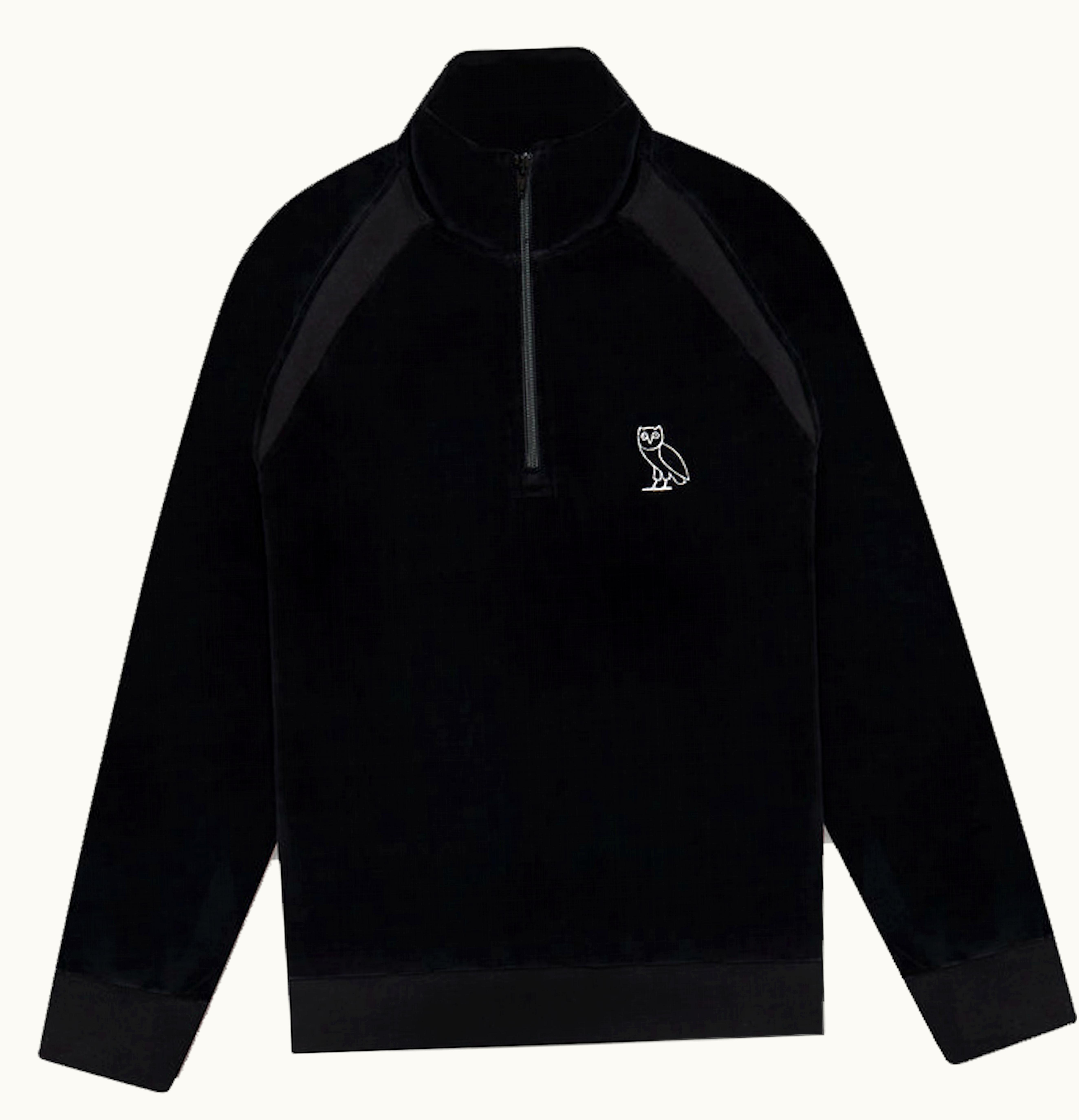 OVO OVO Velour Quarter Zip Sweatshirt Black