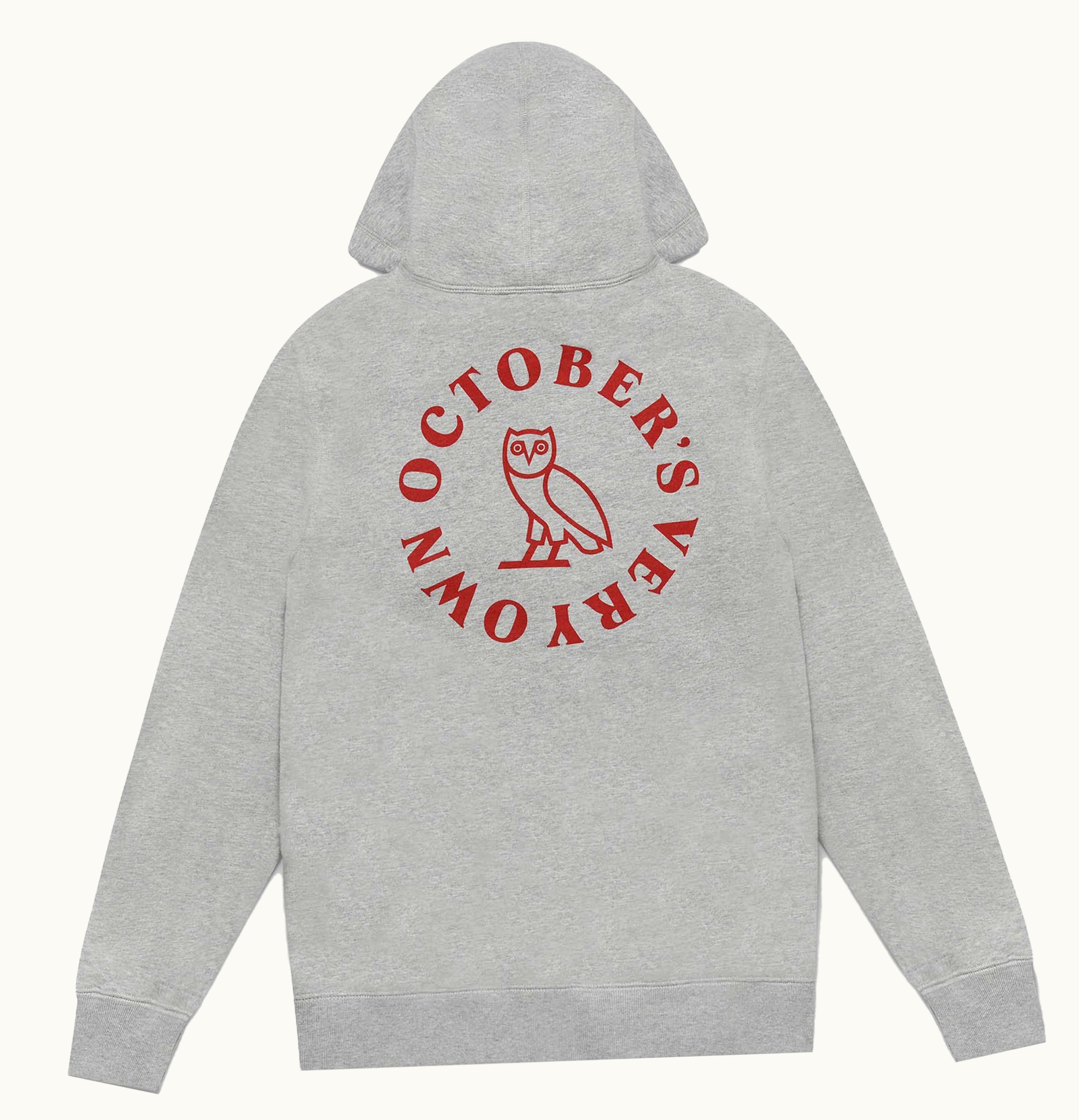 OVO OVO Circle Zip Hoodie Heather Grey