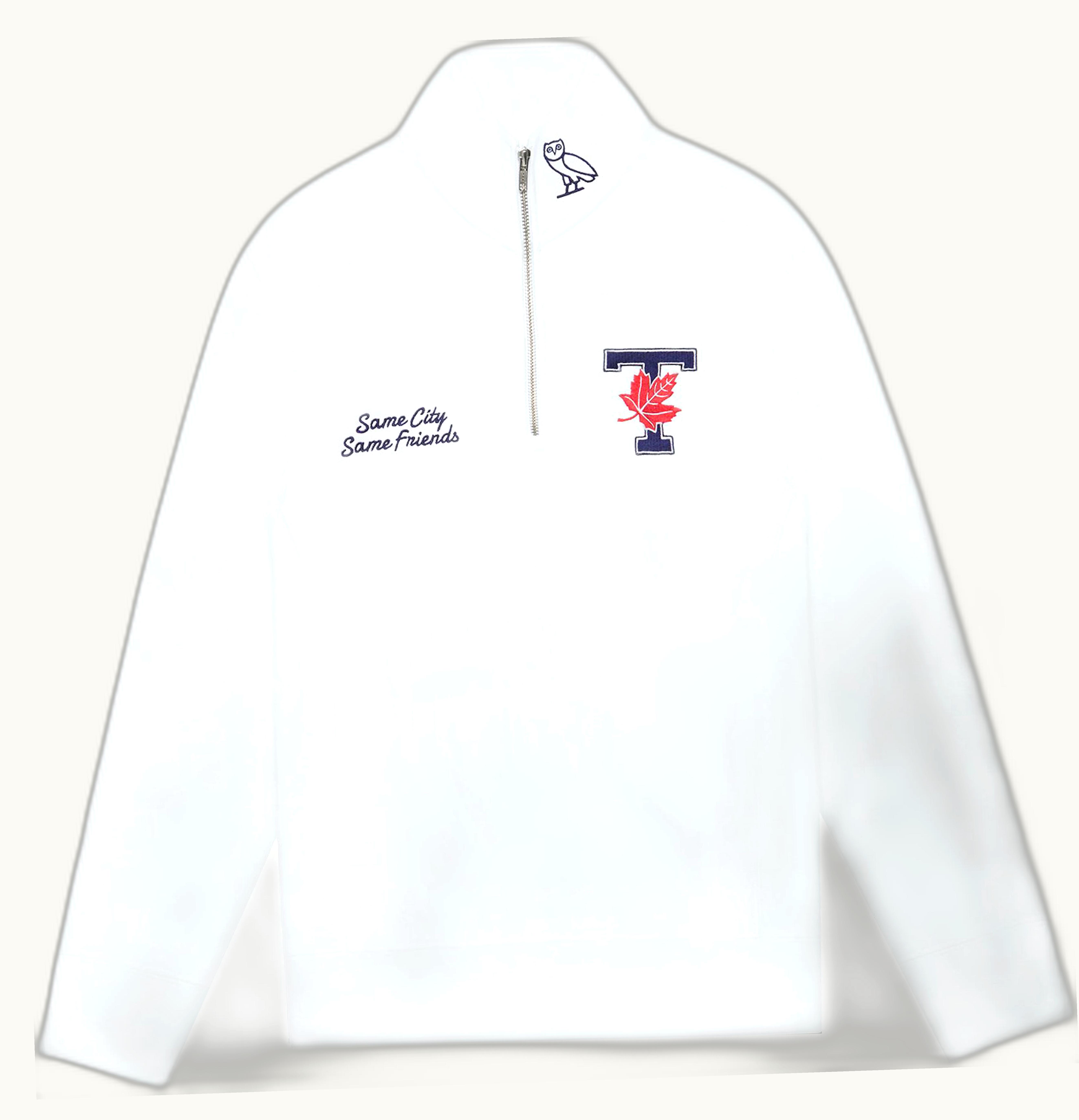 OVO OVO x University of Toronto Quarter Zip Sweatshirt White