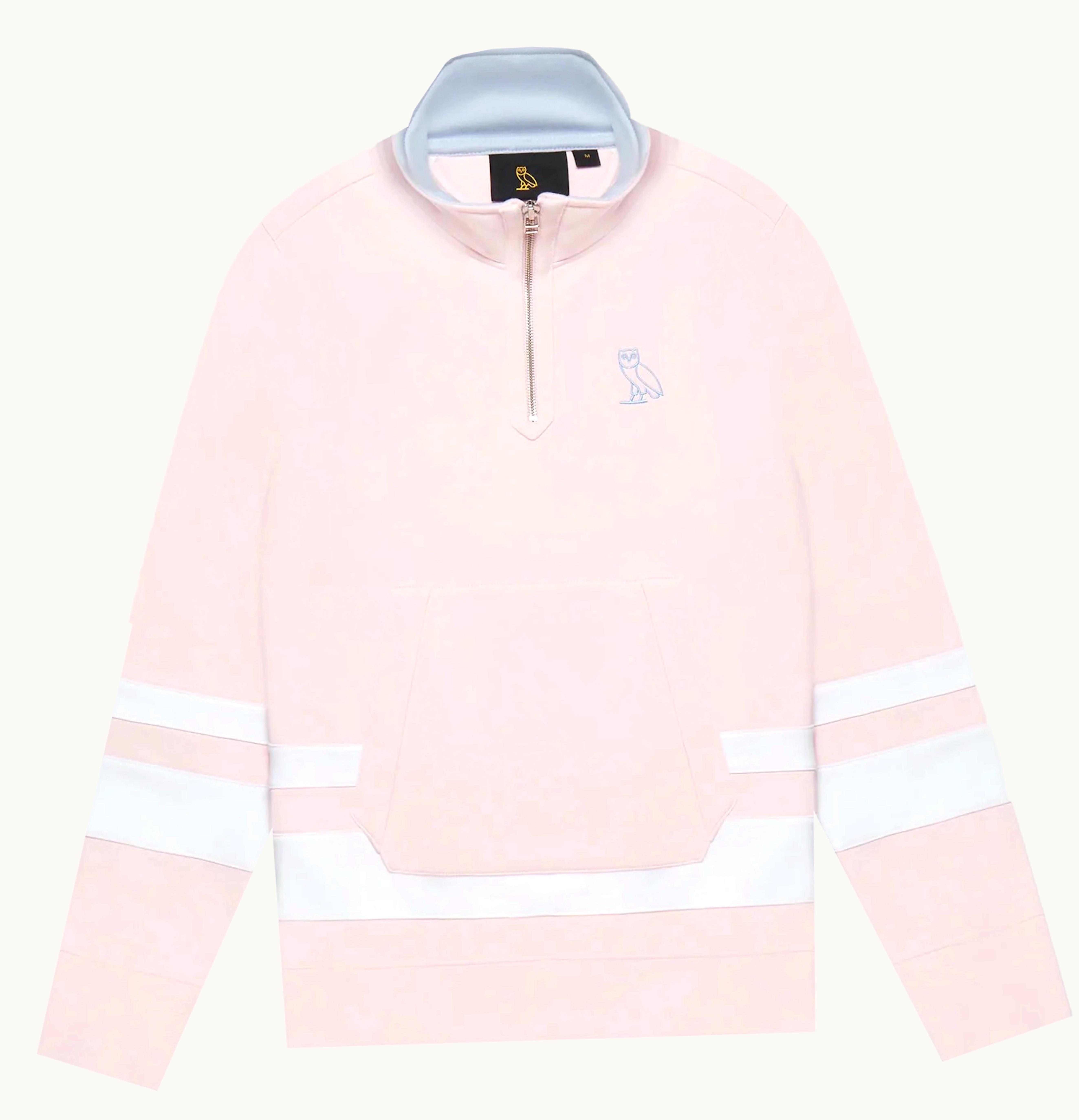 OVO OVO 1 4 Zip Sweatshirt Pale Pink