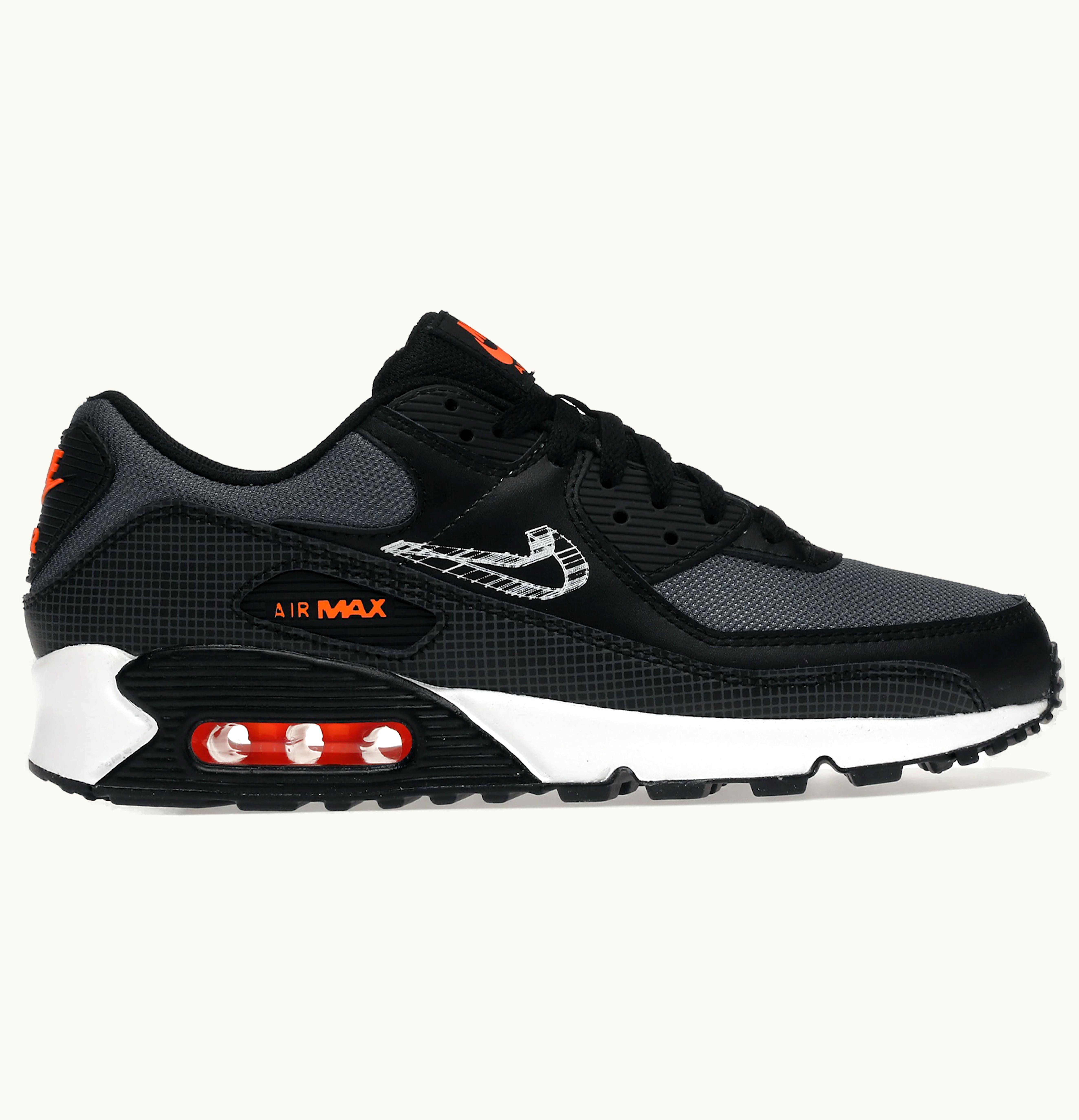 Nike Nike Air Max 90 3D Swoosh Black Grey Orange