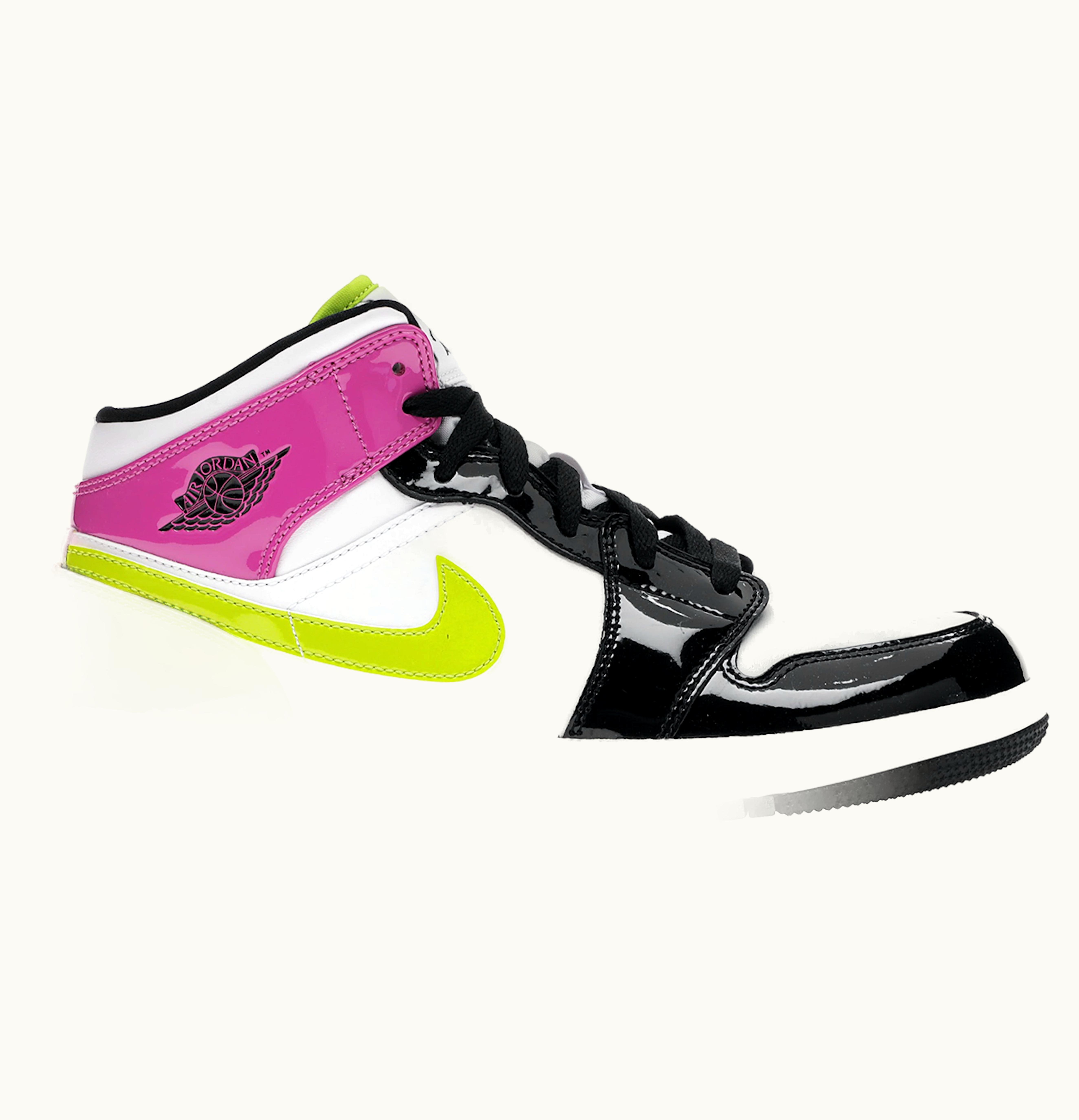 Jordan Air Jordan 1 Mid White Black Cyber Pink GS