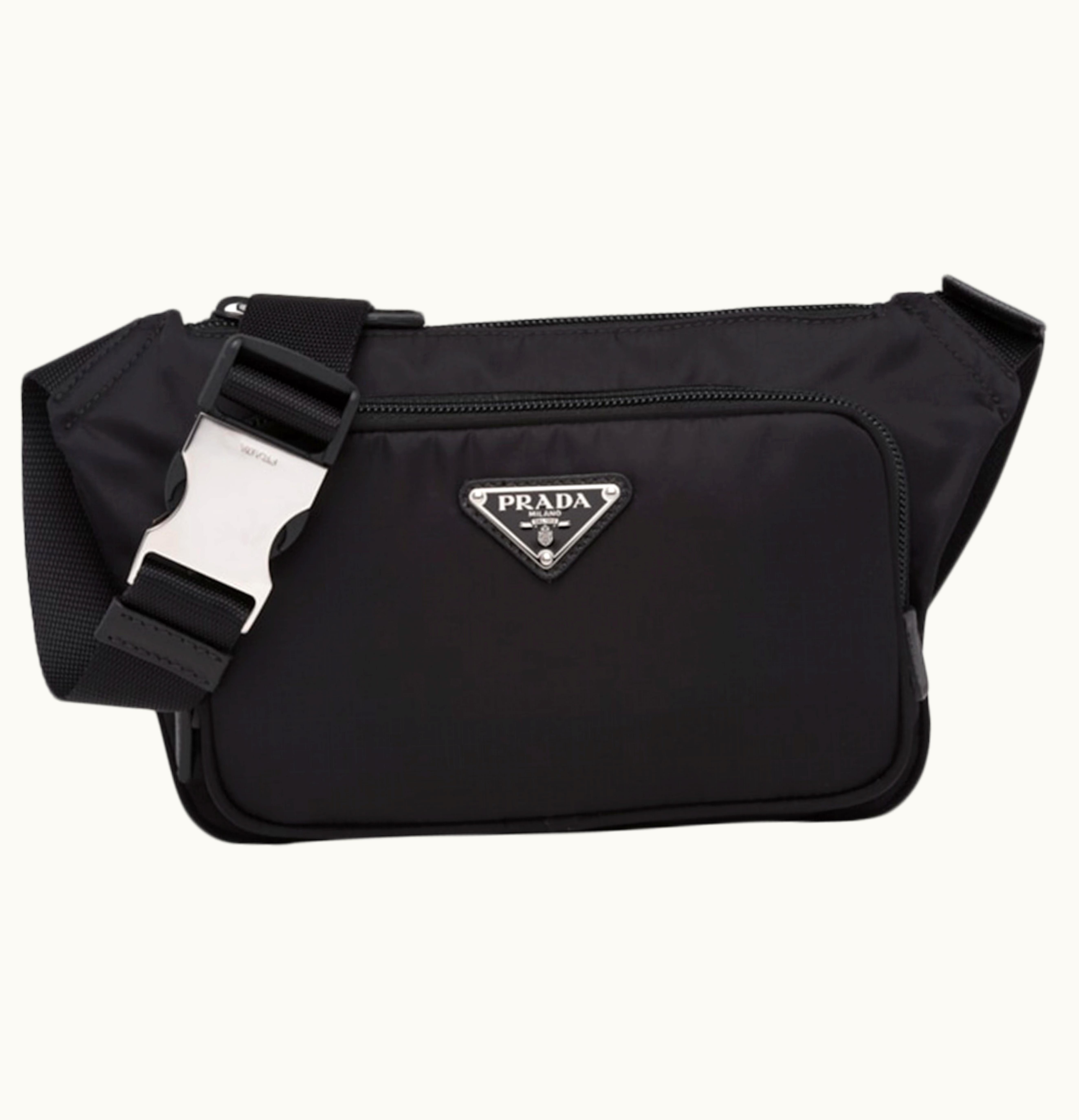 Prada Prada Re Nylon and Saffiano Leather Shoulder Bag Black