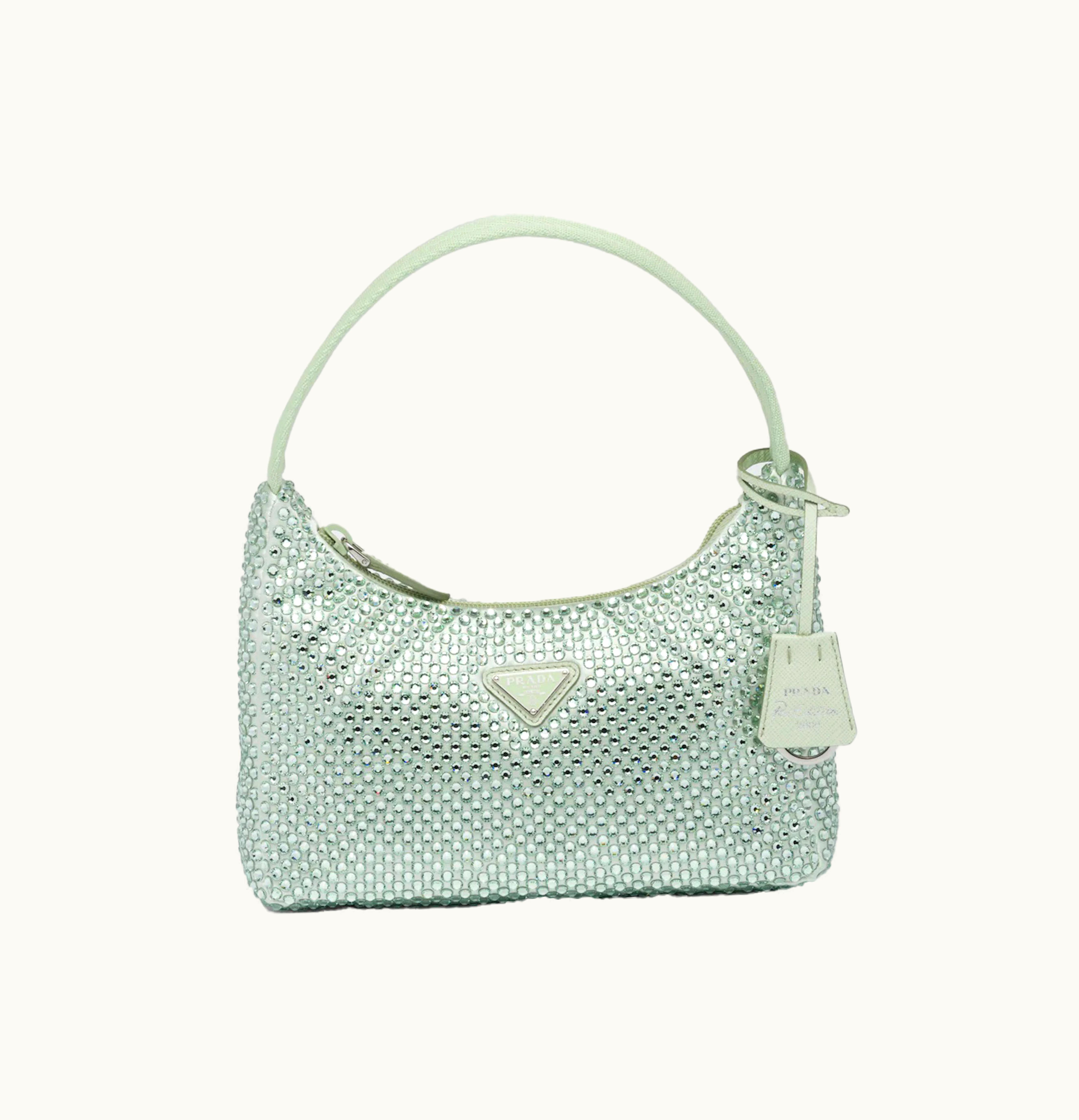 Prada Prada Embellished Satin Mini Bag Aqua