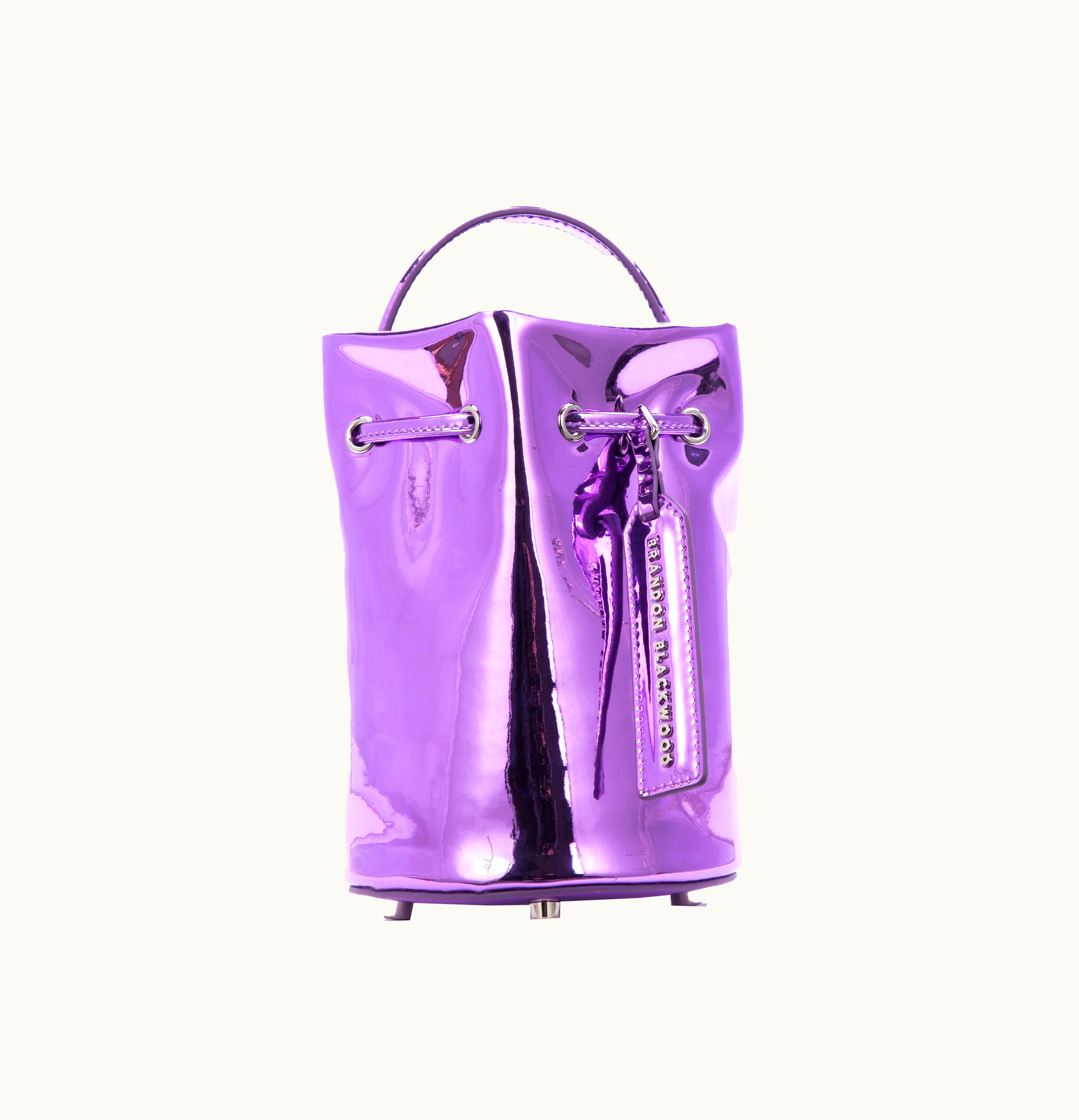 Brandon Blackwood Brandon Blackwood Kamal Bucket Bag Purple Metallic Mirror