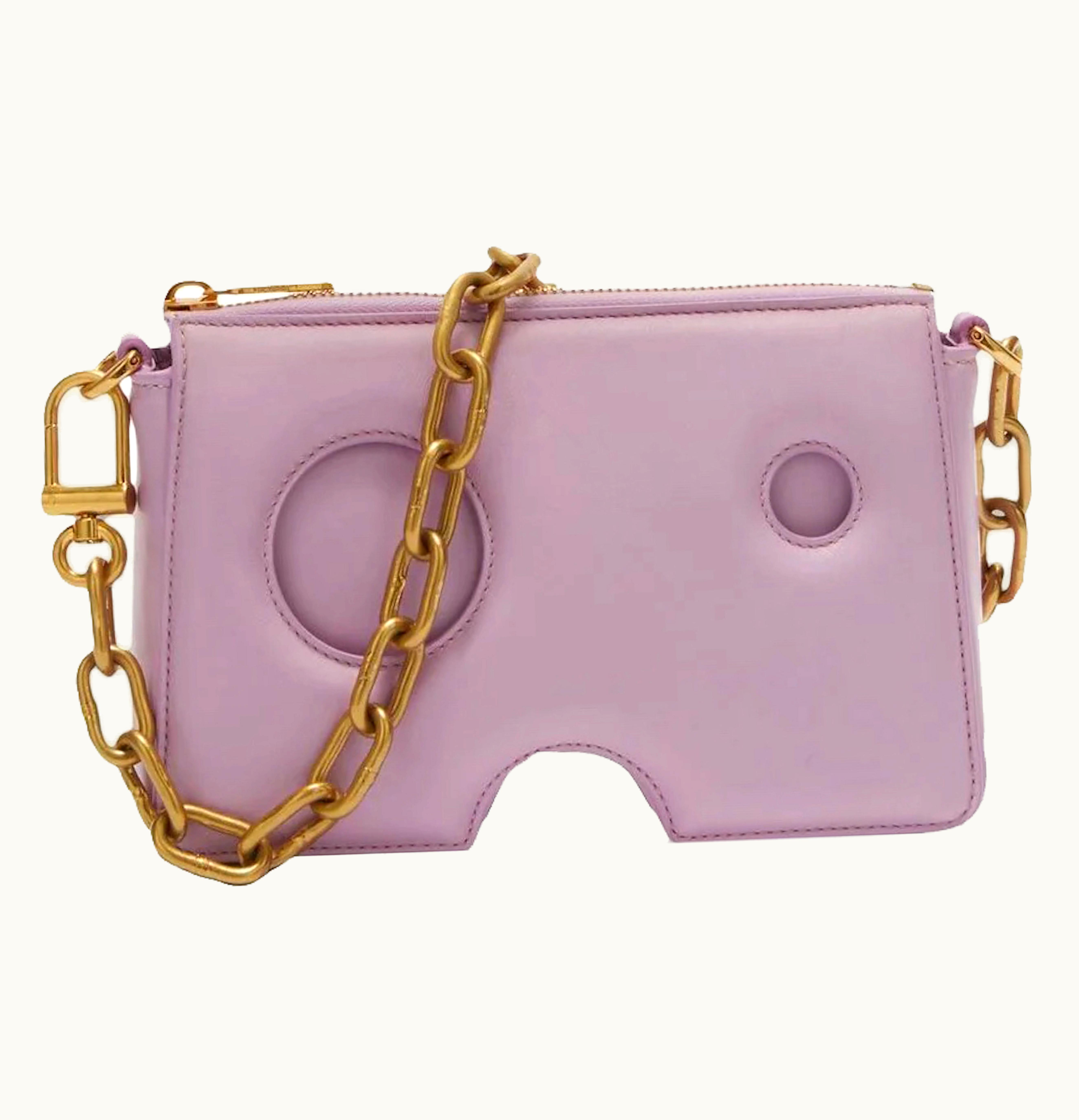OFF-WHITE OFF WHITE Burrow Leather Shoulder Bag Lilac