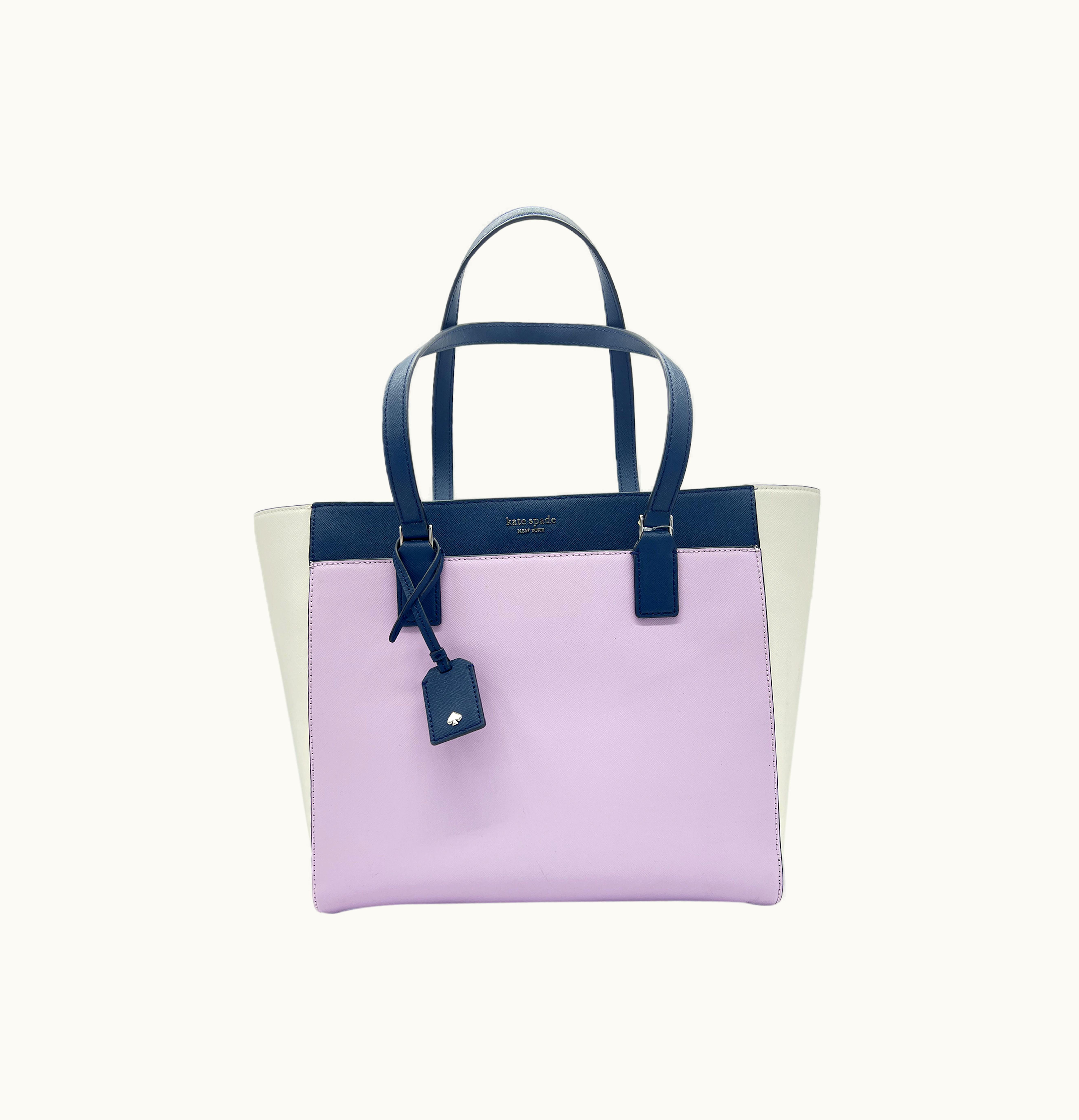 Kate Spade Kate Spade Cameron Laptop Tote Bag Large Lavender Petrol Blue White