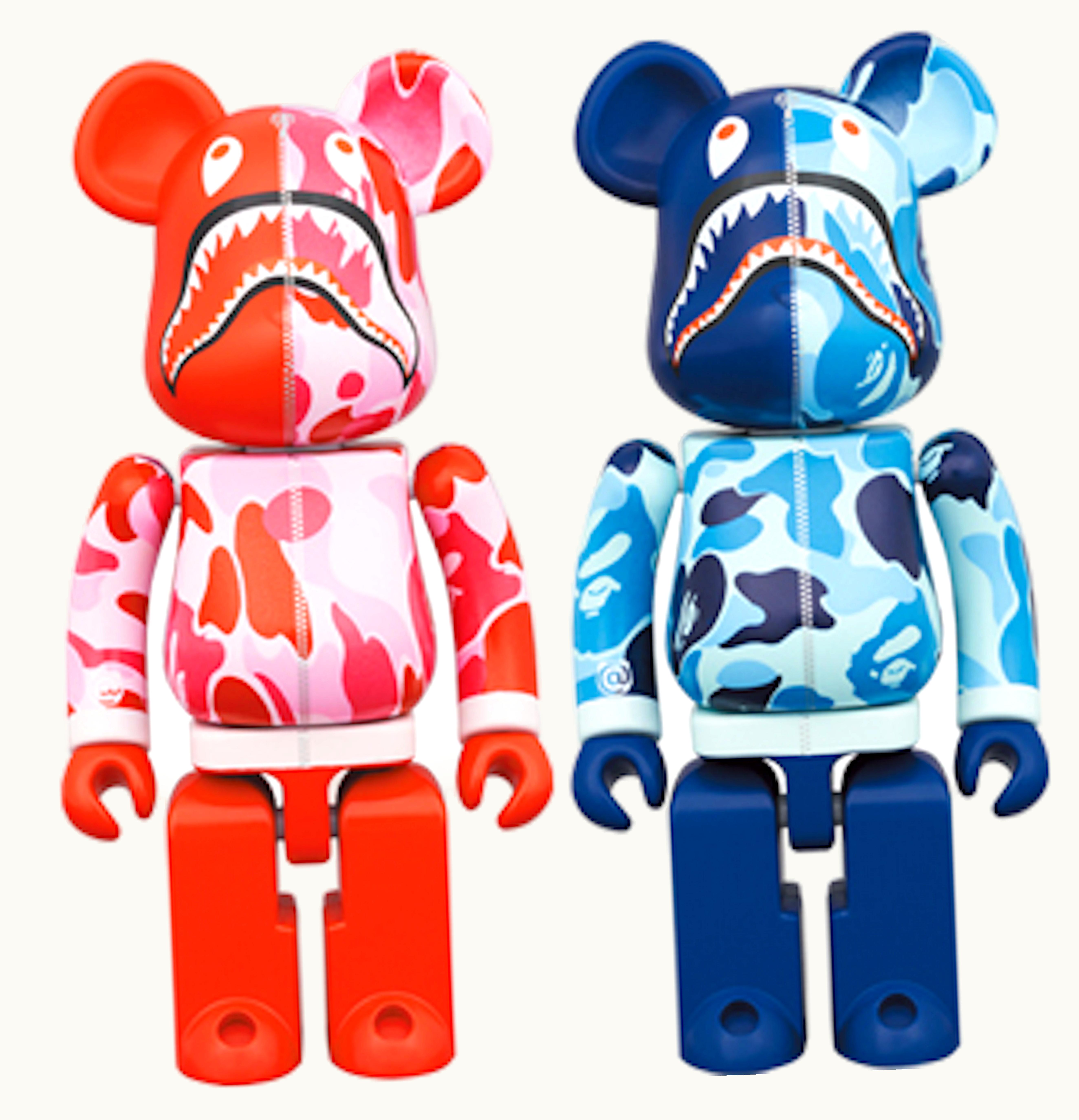Bearbrick Bearbrick x BAPE ABC Camo Shark 200 Set of 2 Pink Blue