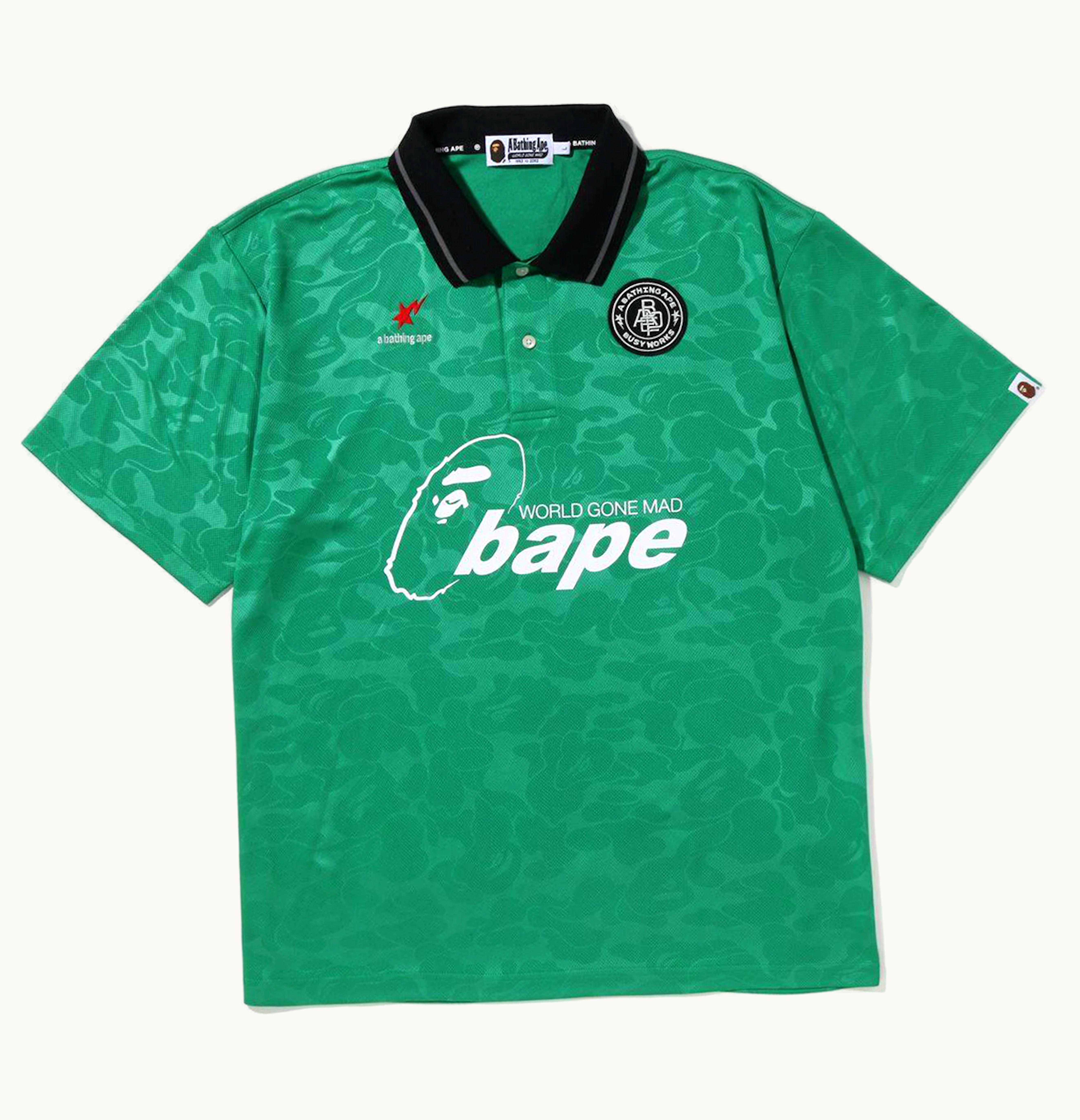 BAPE BAPE Soccer Game Relaxed Fit Polo Green