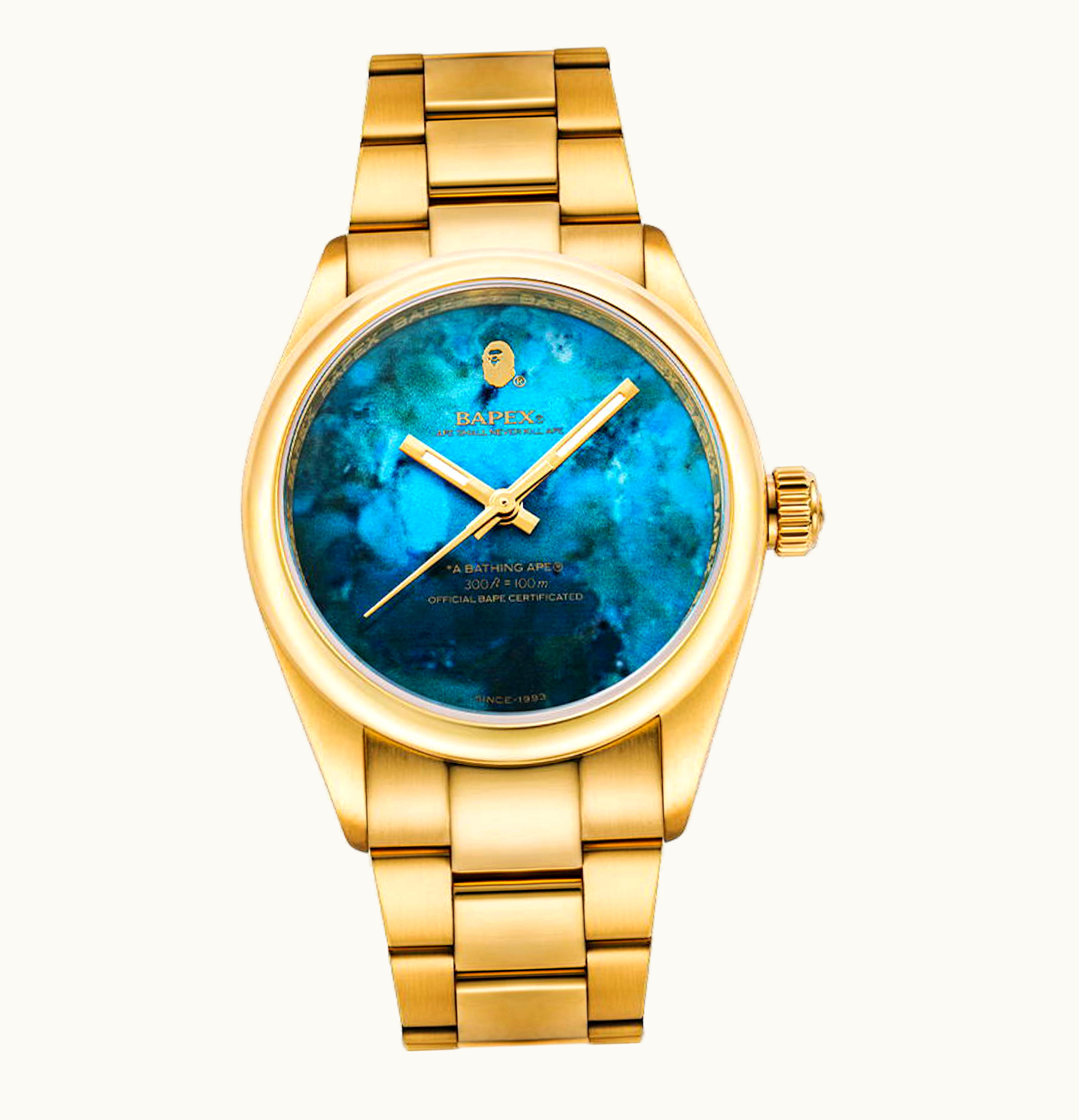 BAPE BAPE Bathing Ape Type 7 Bapex Watch Gold Blue