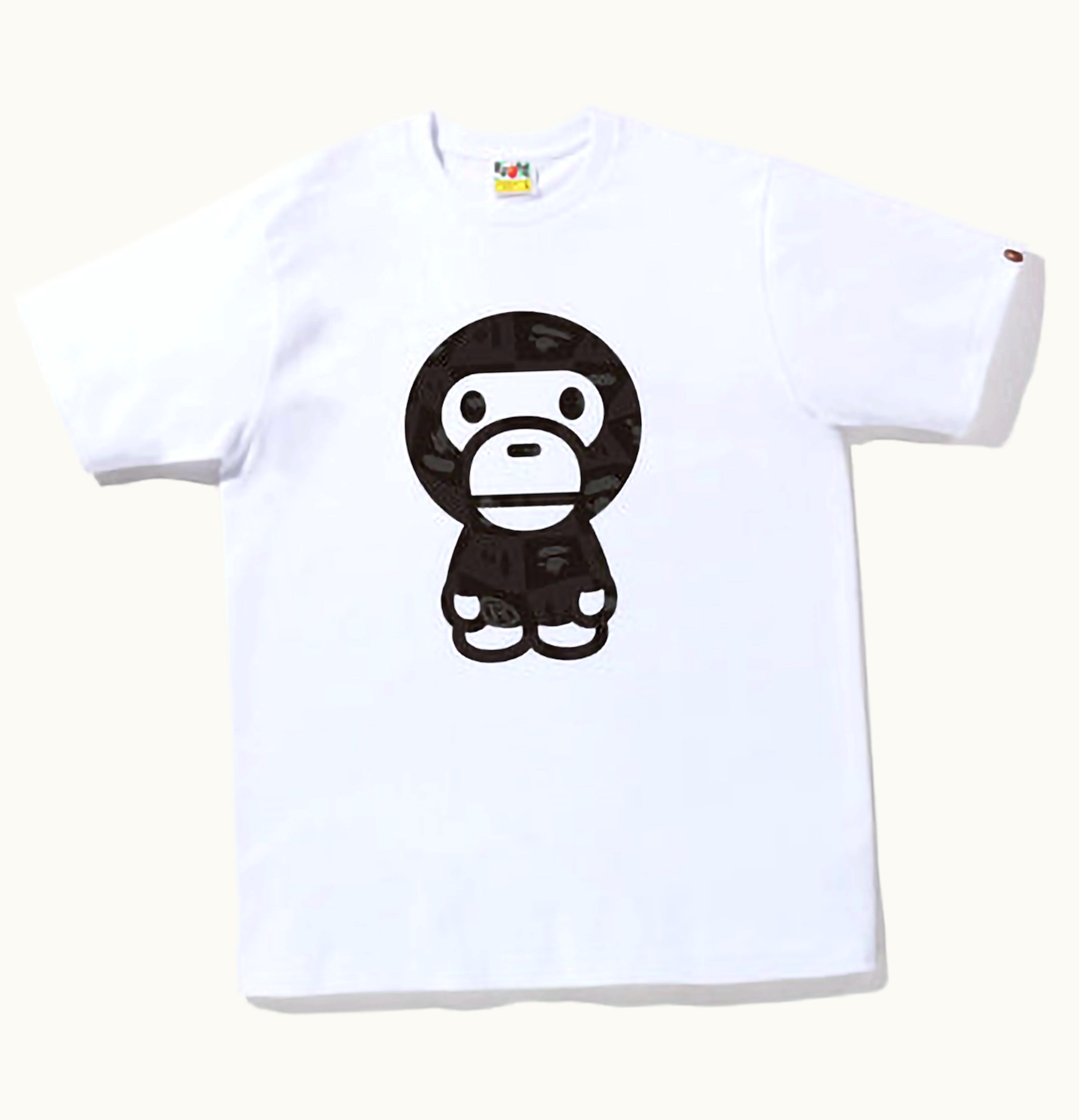 BAPE BAPE Distortion Big Baby Milo Tee White Black