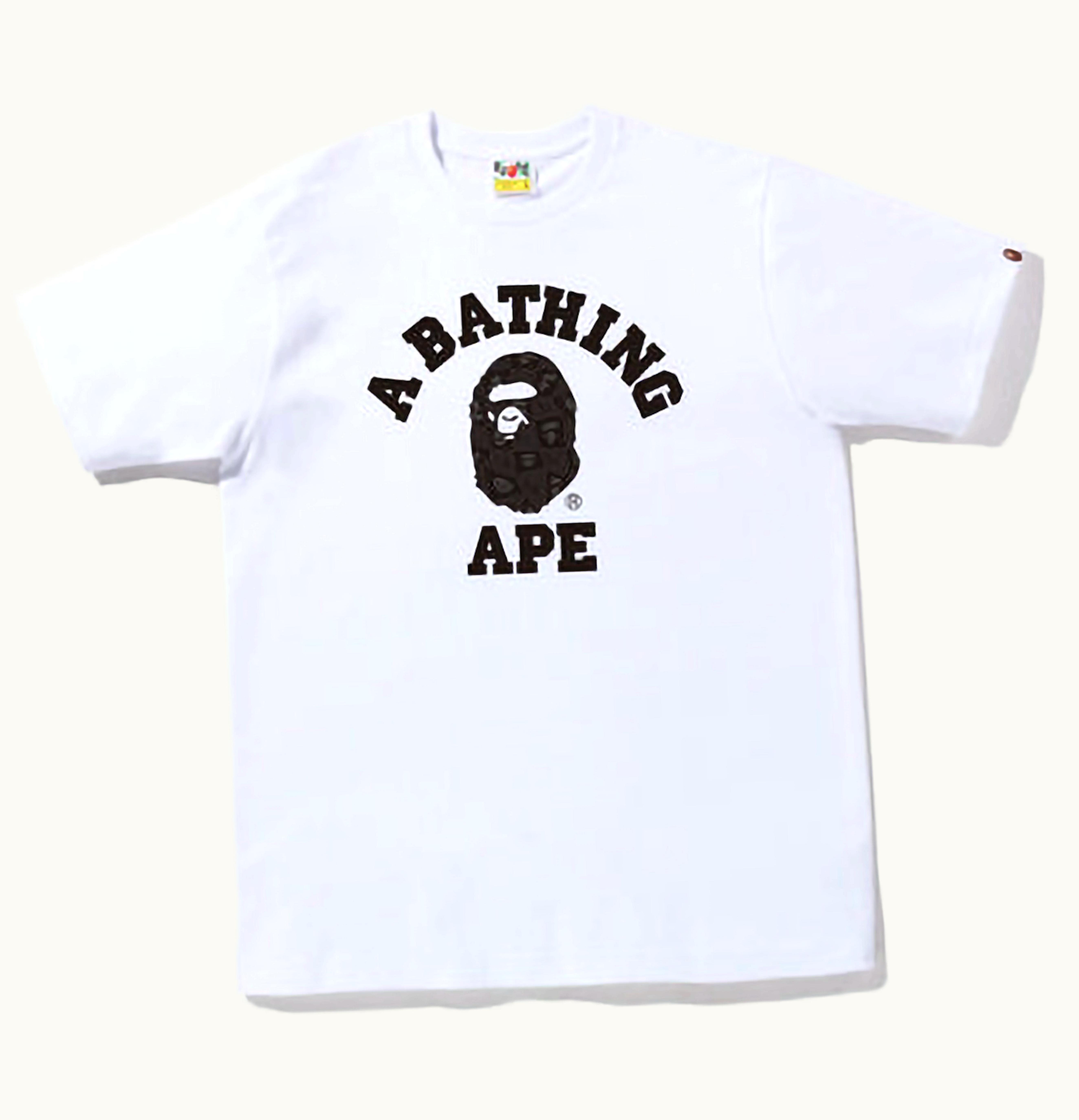 BAPE BAPE Distortion College Tee White Black