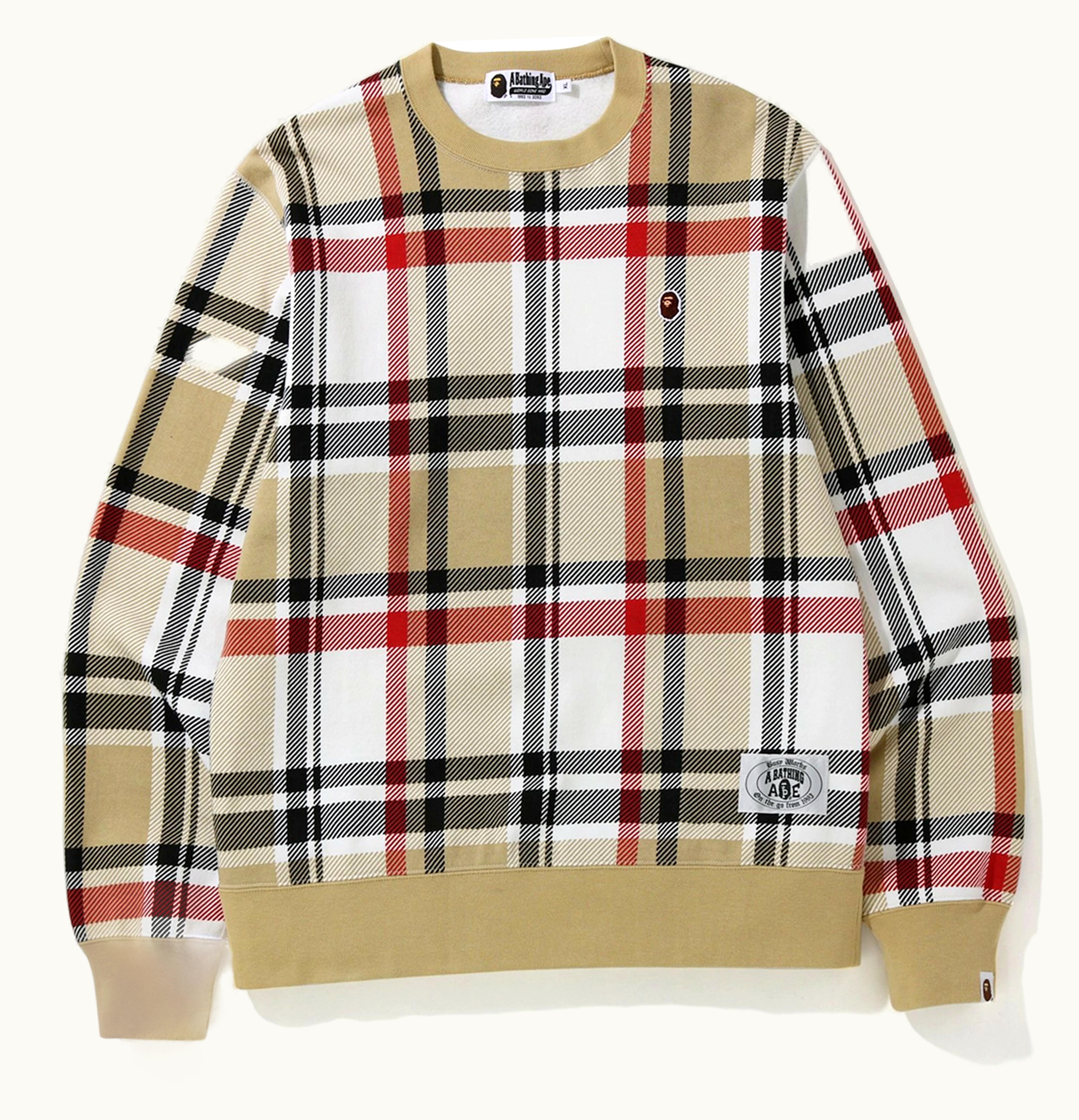 BAPE BAPE Check Crewneck Beige