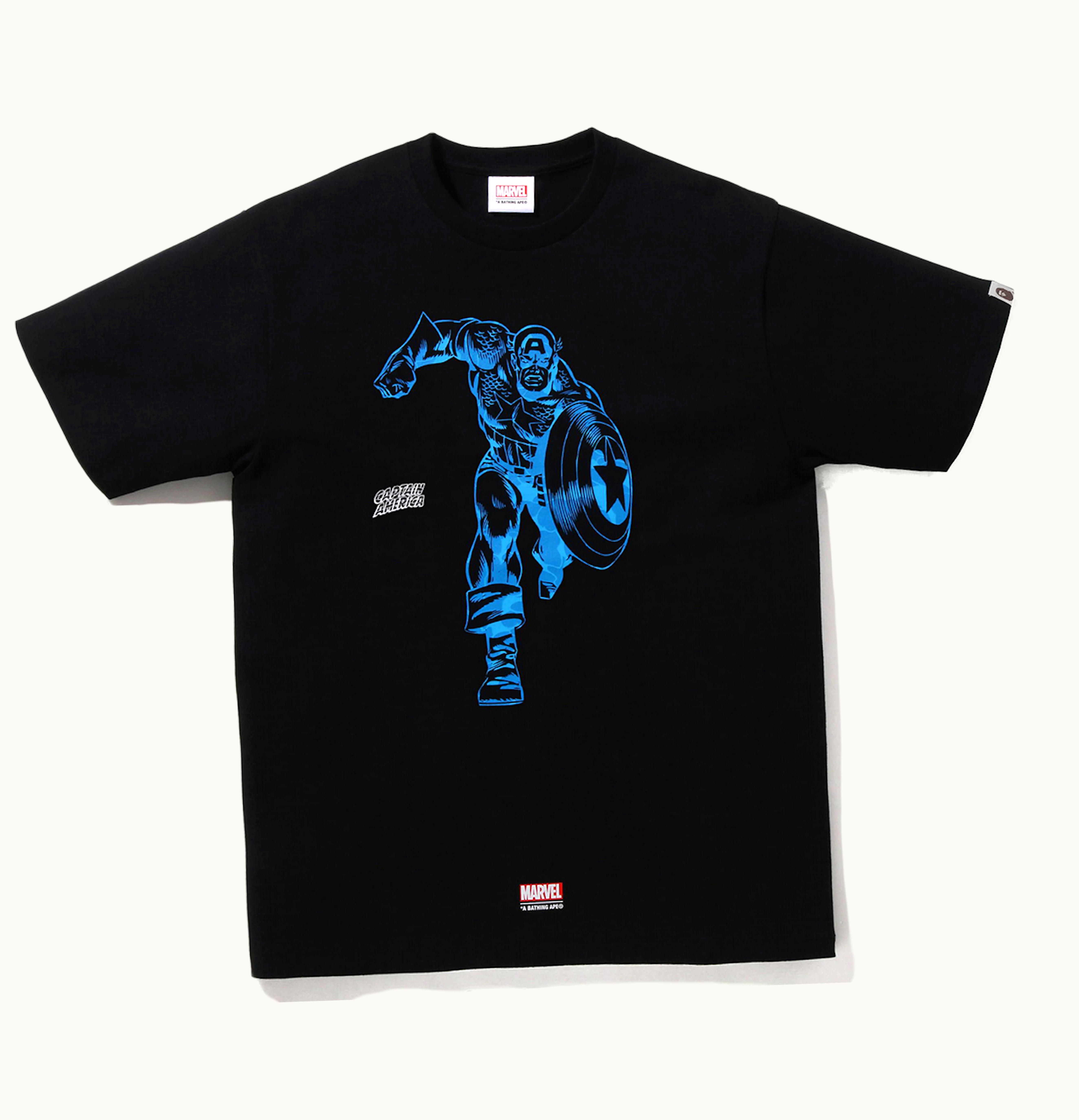 BAPE BAPE x Marvel Comics Captain America T Shirt Black