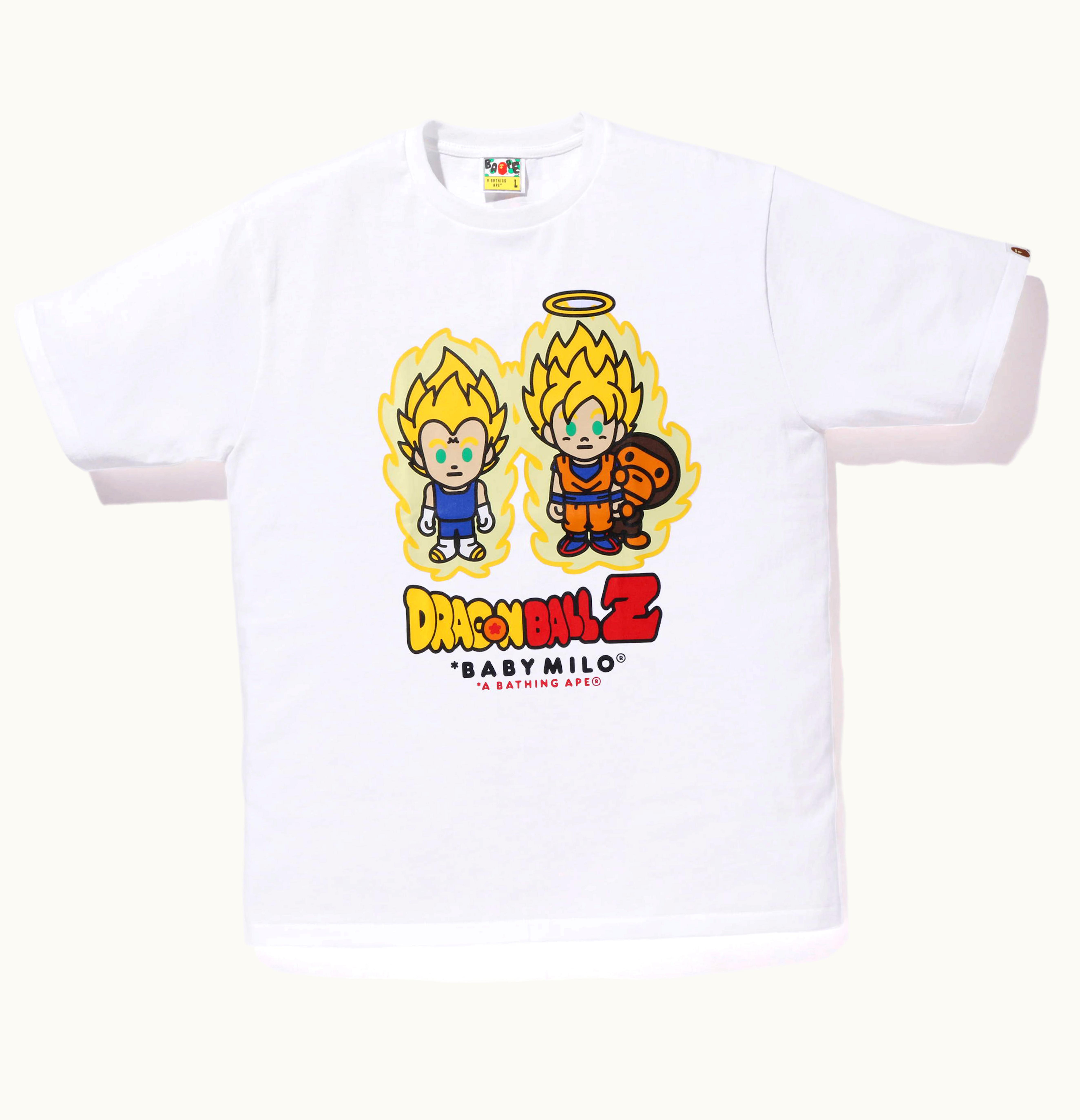 BAPE BAPE x Dragon Ball Z Super Saiyan Vegeta Son Goku Baby Milo Tee White