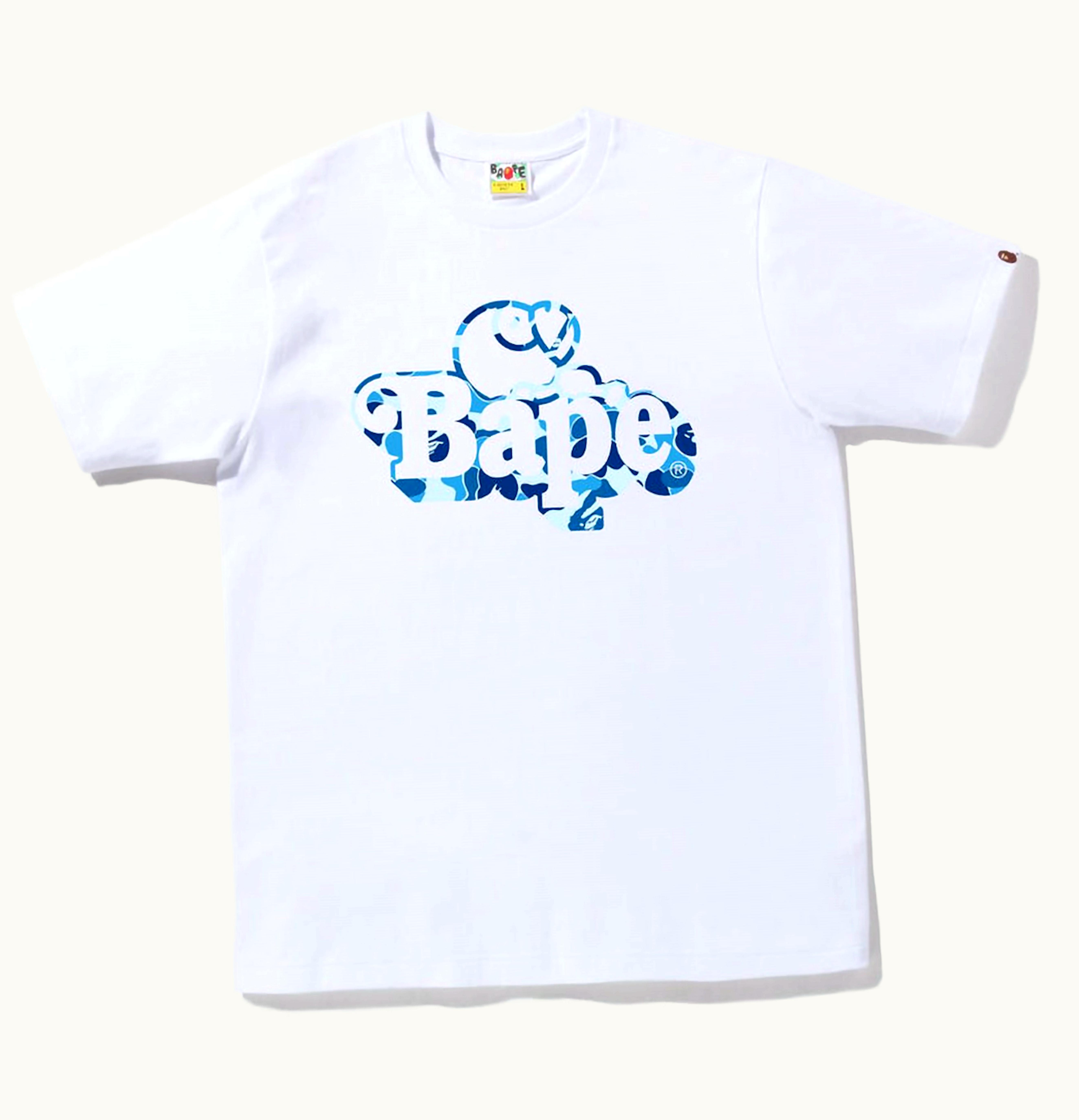 BAPE BAPE ABC Camo Milo on Bape Tee White Blue