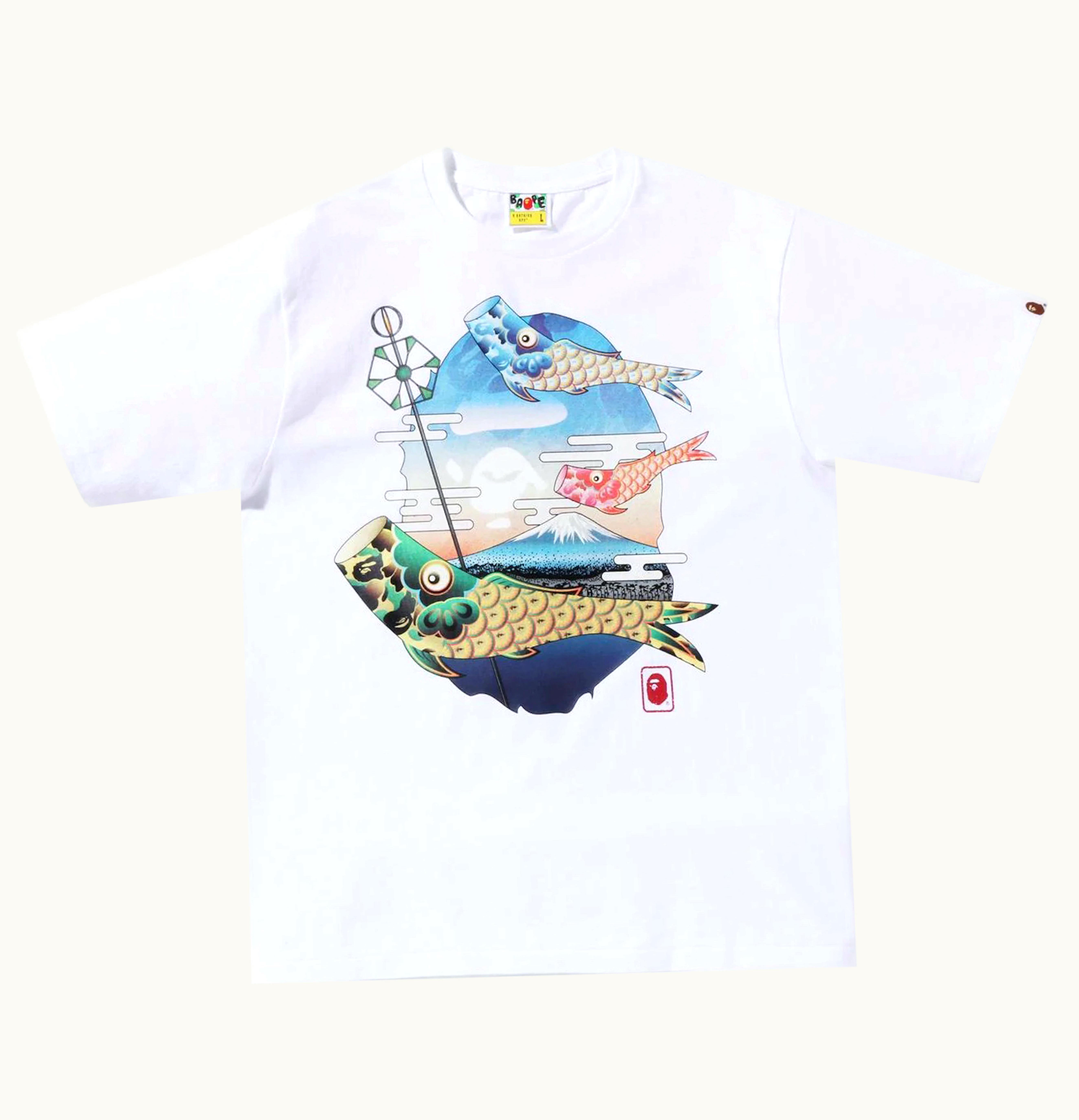 BAPE BAPE Koinobori Carp Flags Ape Head Tee SS22 White