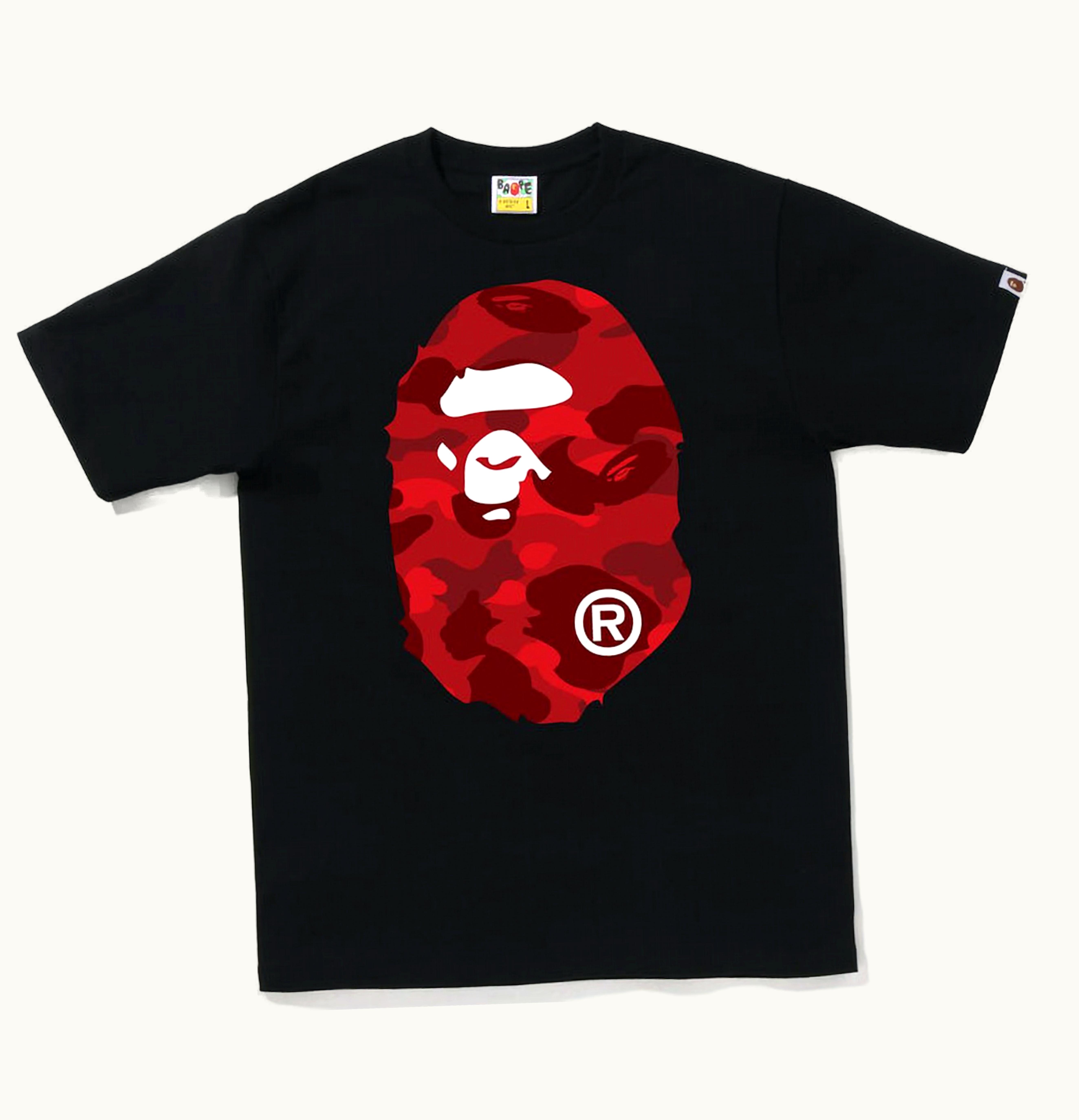 BAPE BAPE Color Camo Big Ape Head Tee FW22 Black Red
