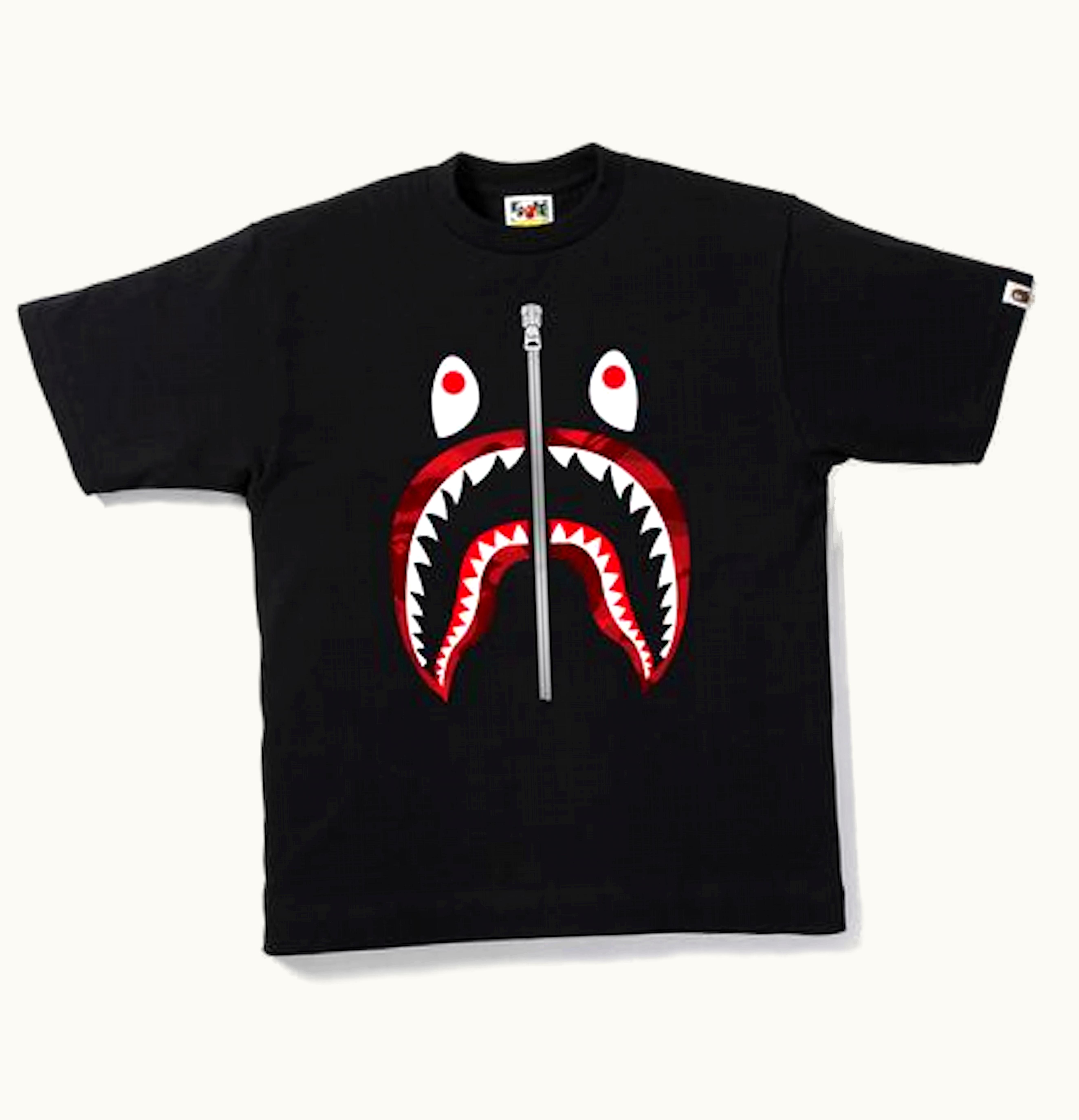 BAPE BAPE Color Camo Shark Tee Black Red