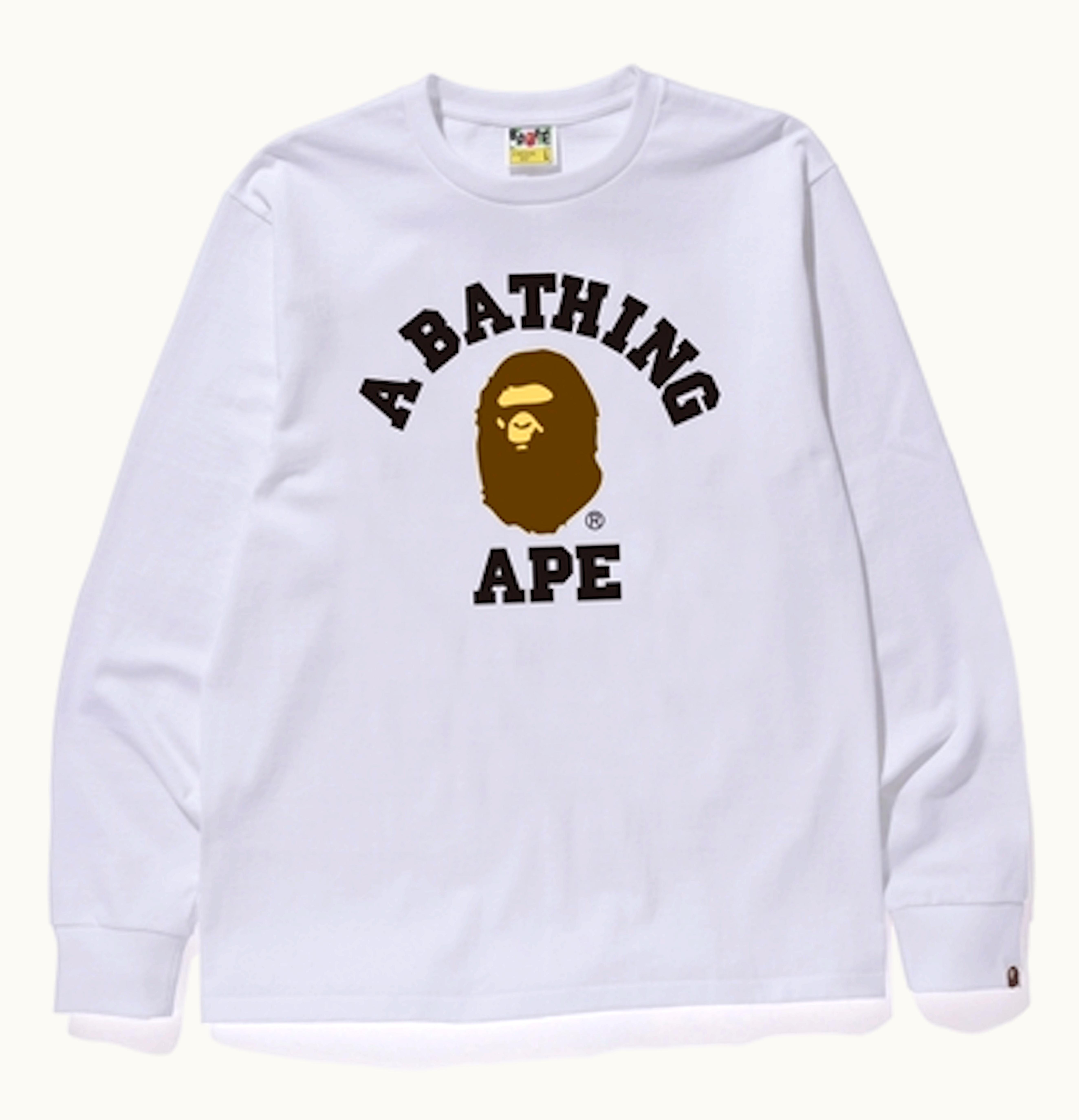 BAPE BAPE College L S Tee White