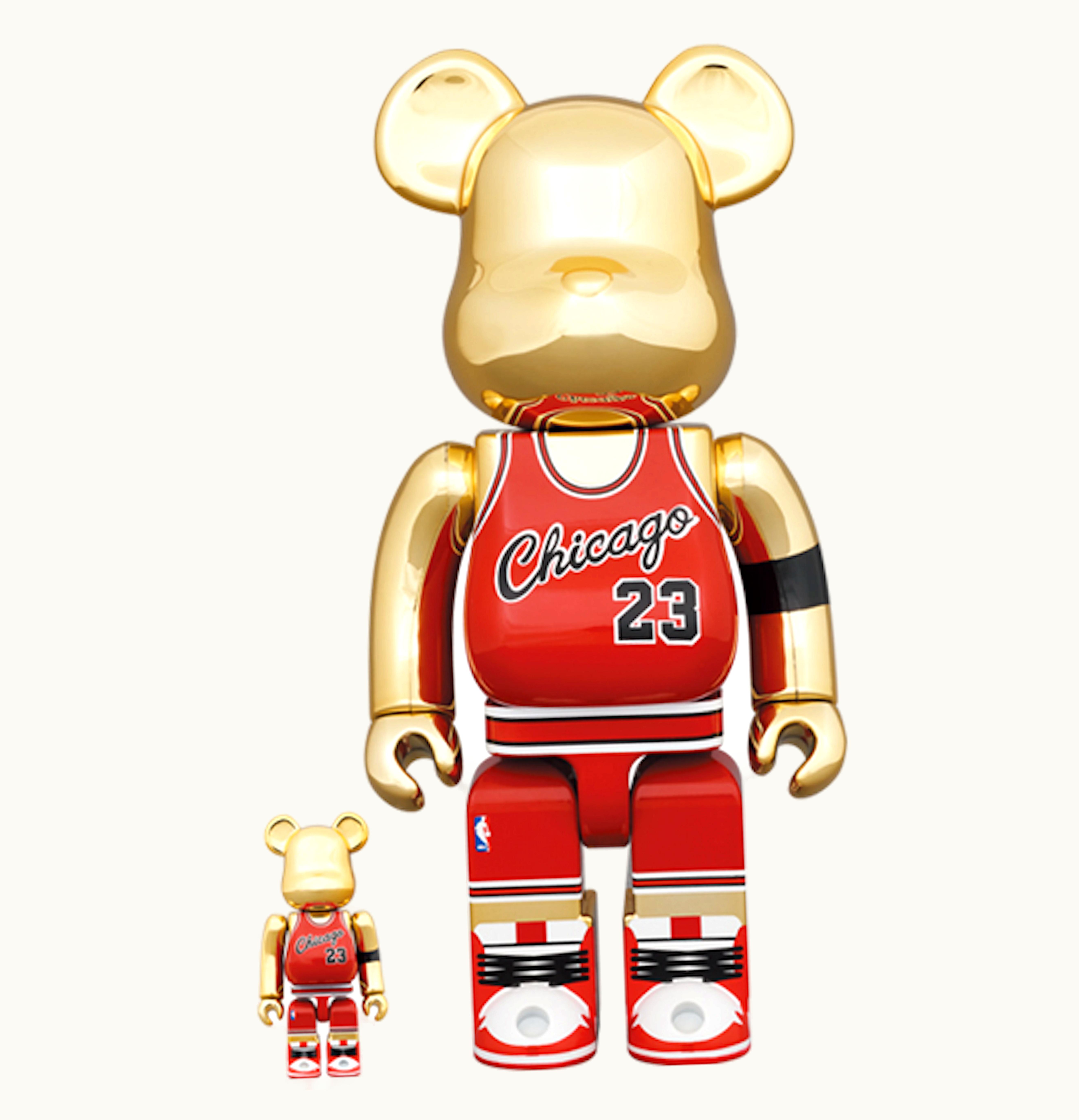Bearbrick Bearbrick Michael Jordan 1985 Rookie Jersey 100 400 Set Gold Chrome