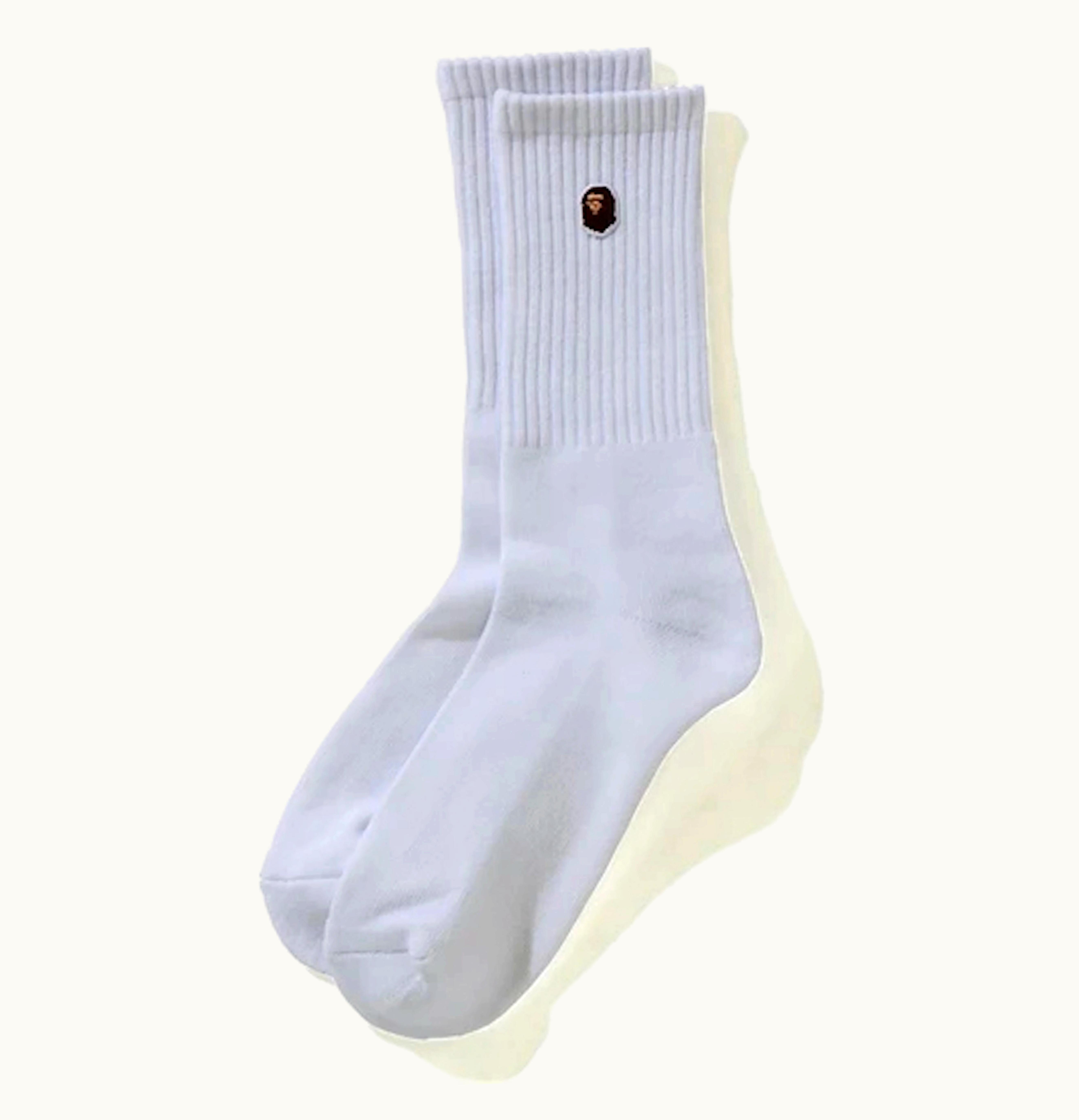 BAPE BAPE Ape Head One Point Socks White