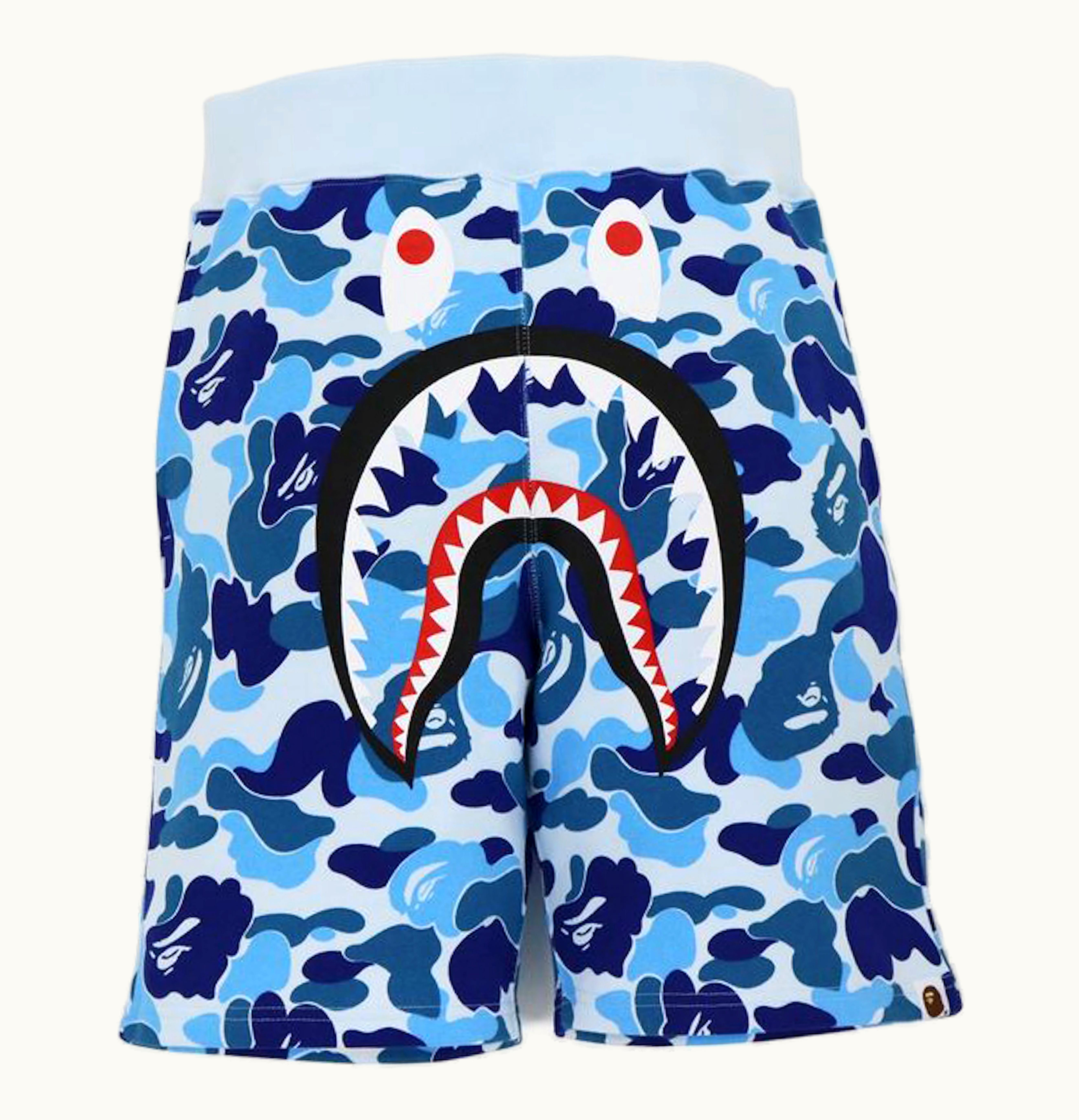BAPE BAPE Big ABC Camo Shark Sweat Shorts Blue