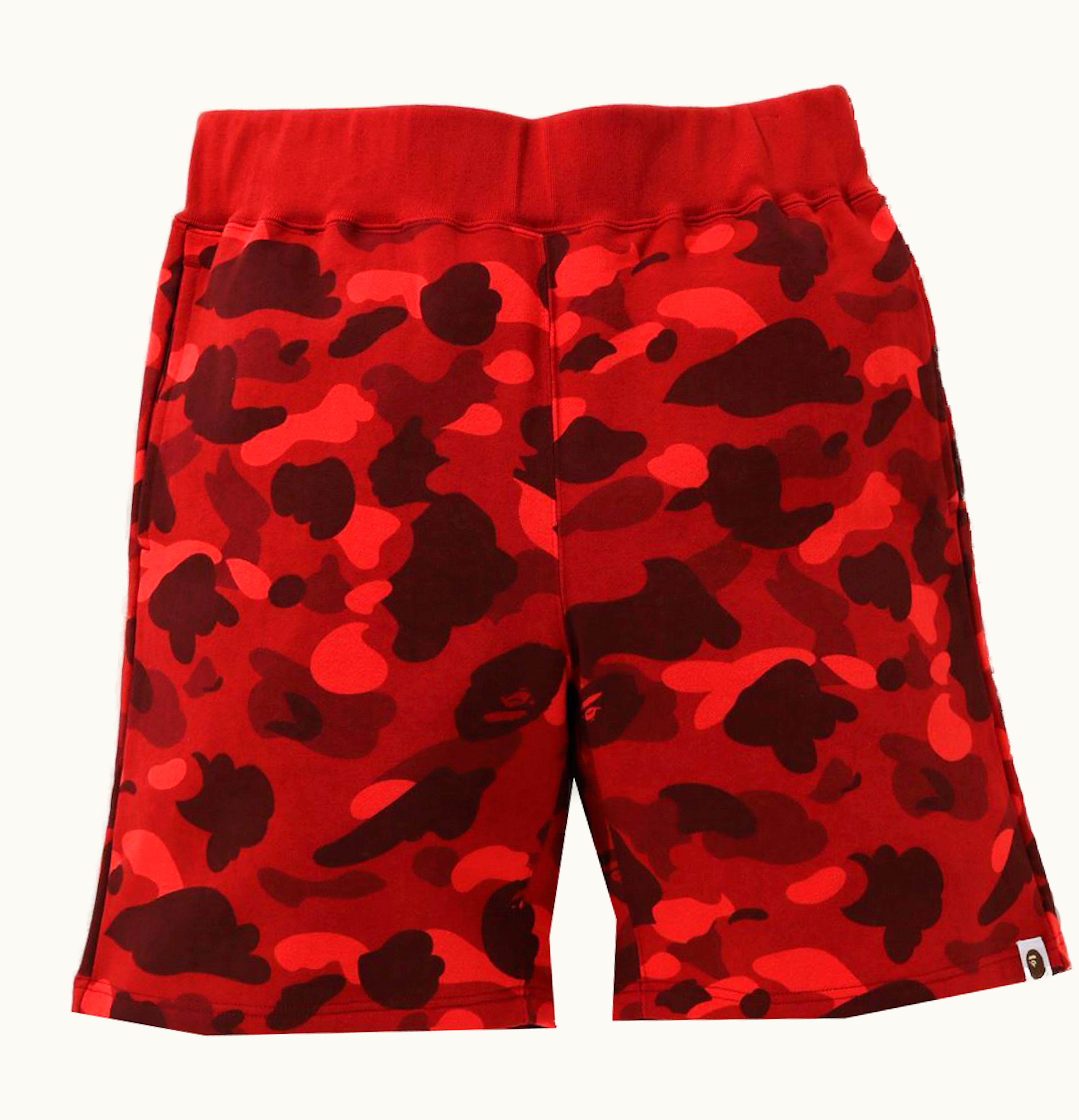 BAPE BAPE Color Camo Sweat Shorts Red SS21
