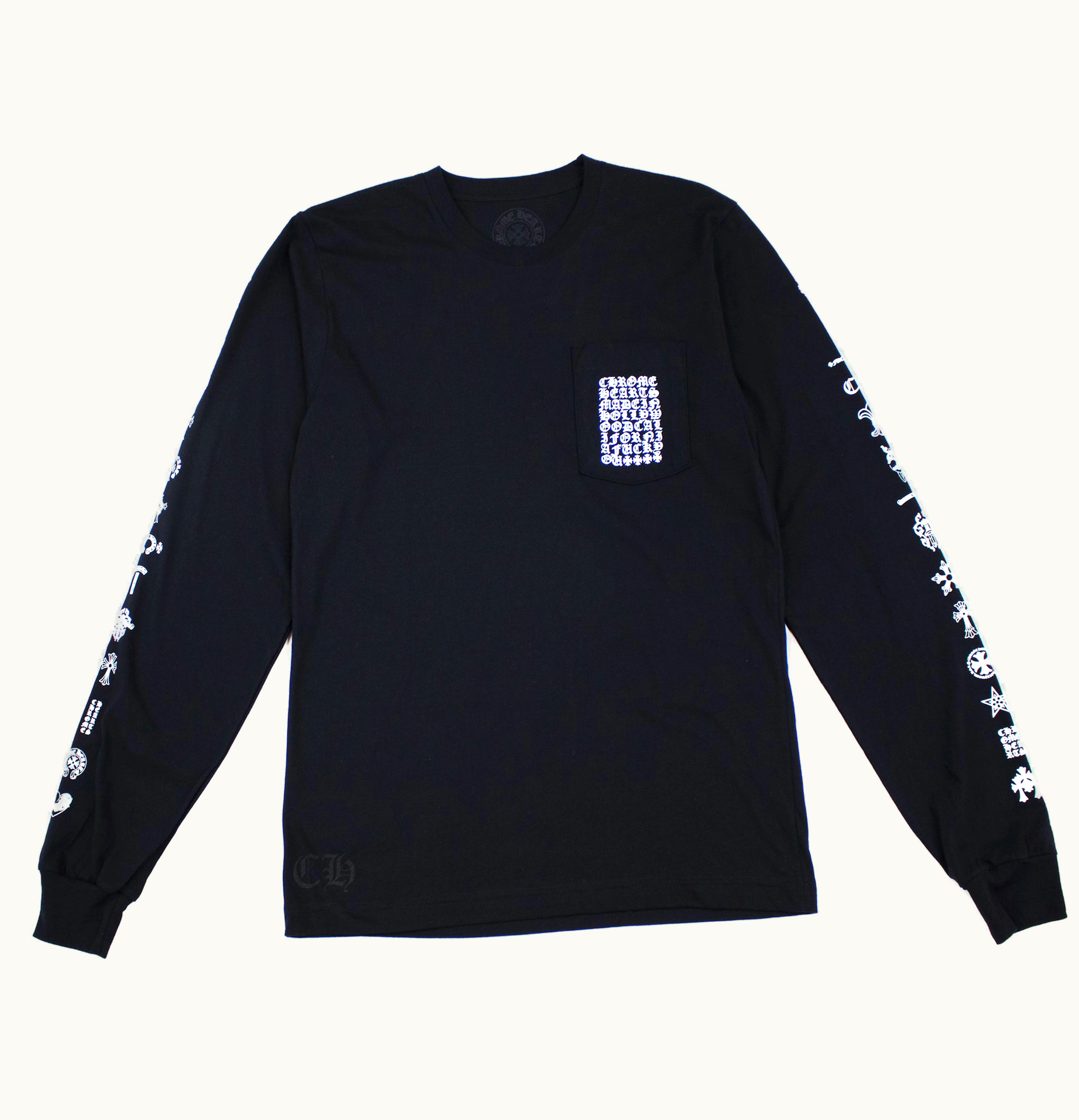 Chrome Hearts Chrome Hearts Multi Logo Script Long Sleeve T shirt Black