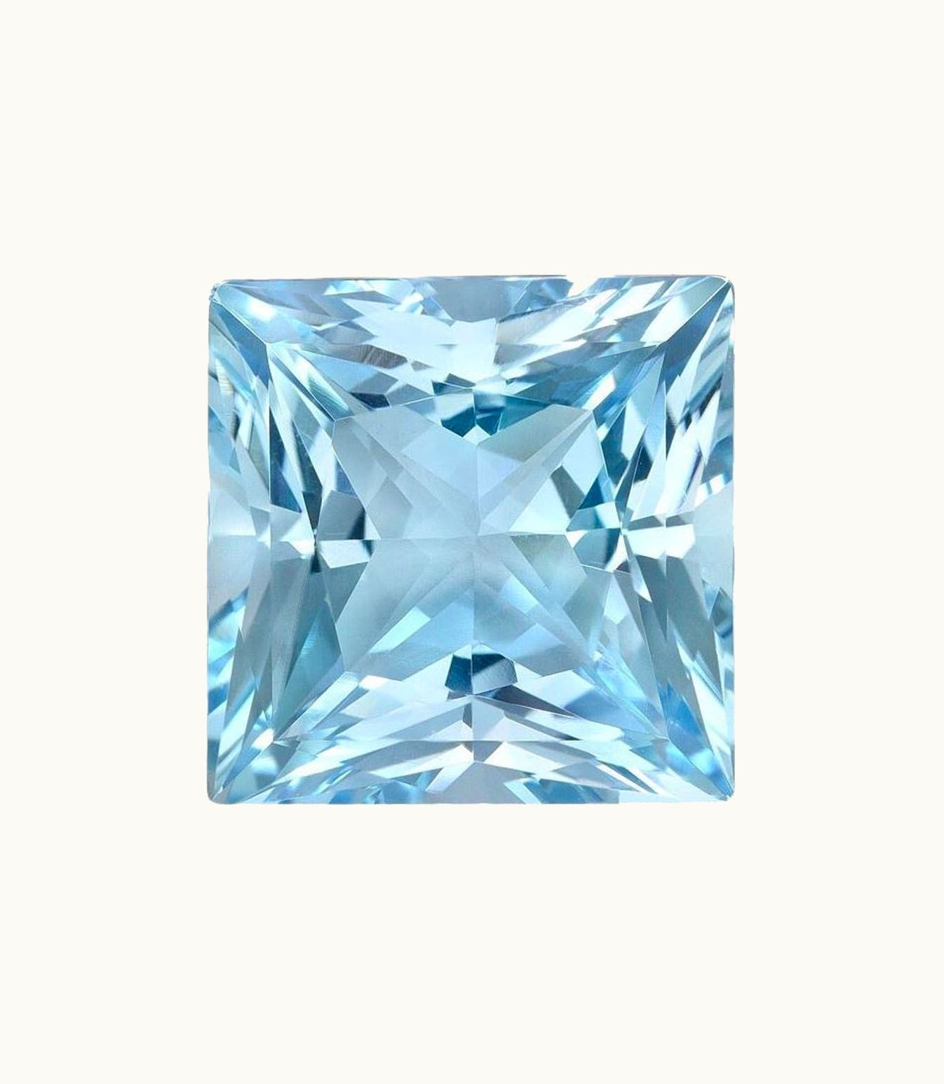 Loose Aquamarine Princess Loose Aquamarine Intensity Deep - Clarity Slightly Included - Cut Very Good - Shape Princess