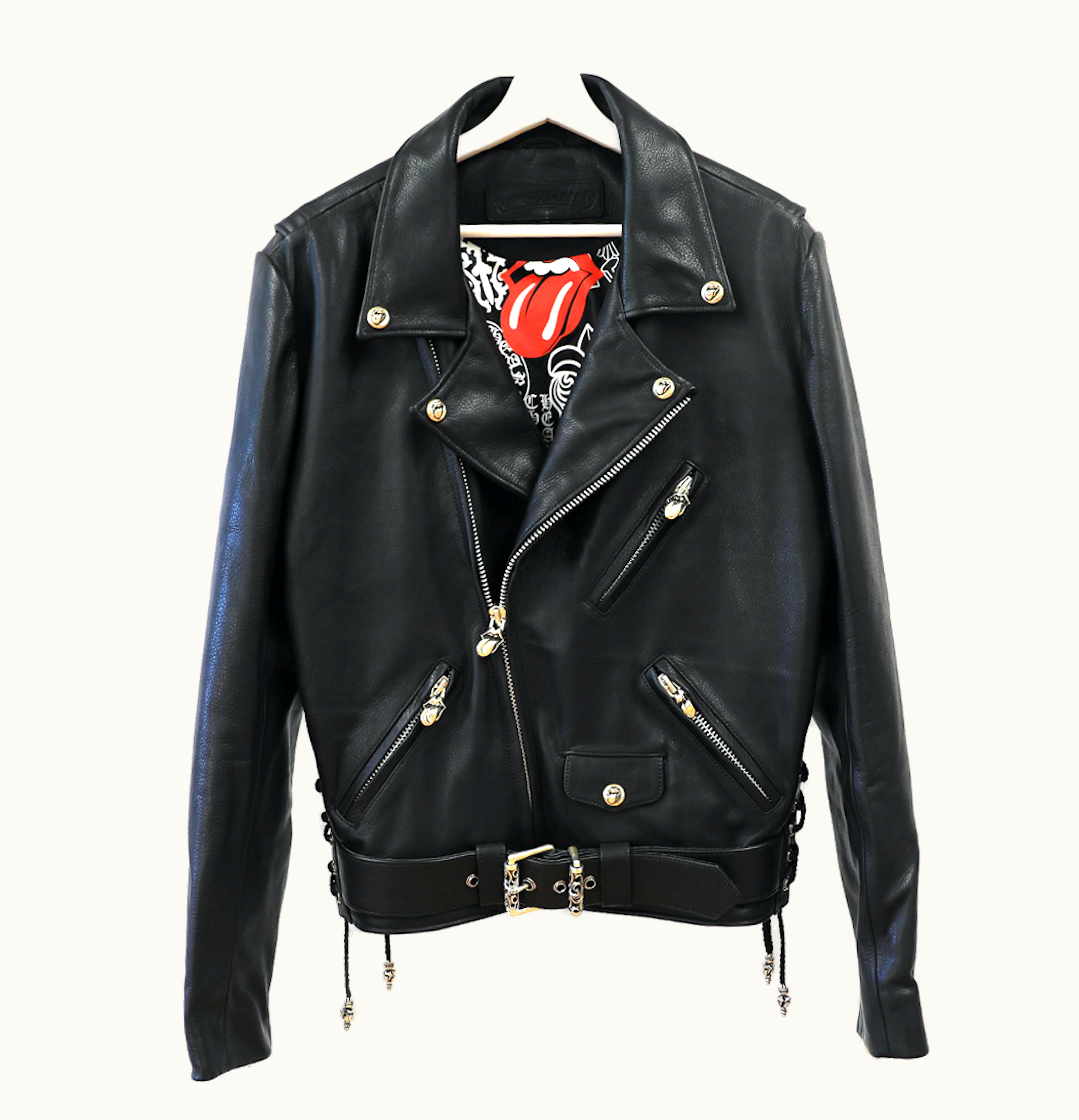 Chrome Hearts Chrome Hearts Lip and Tongue JJ Dean Biker Jacket Black
