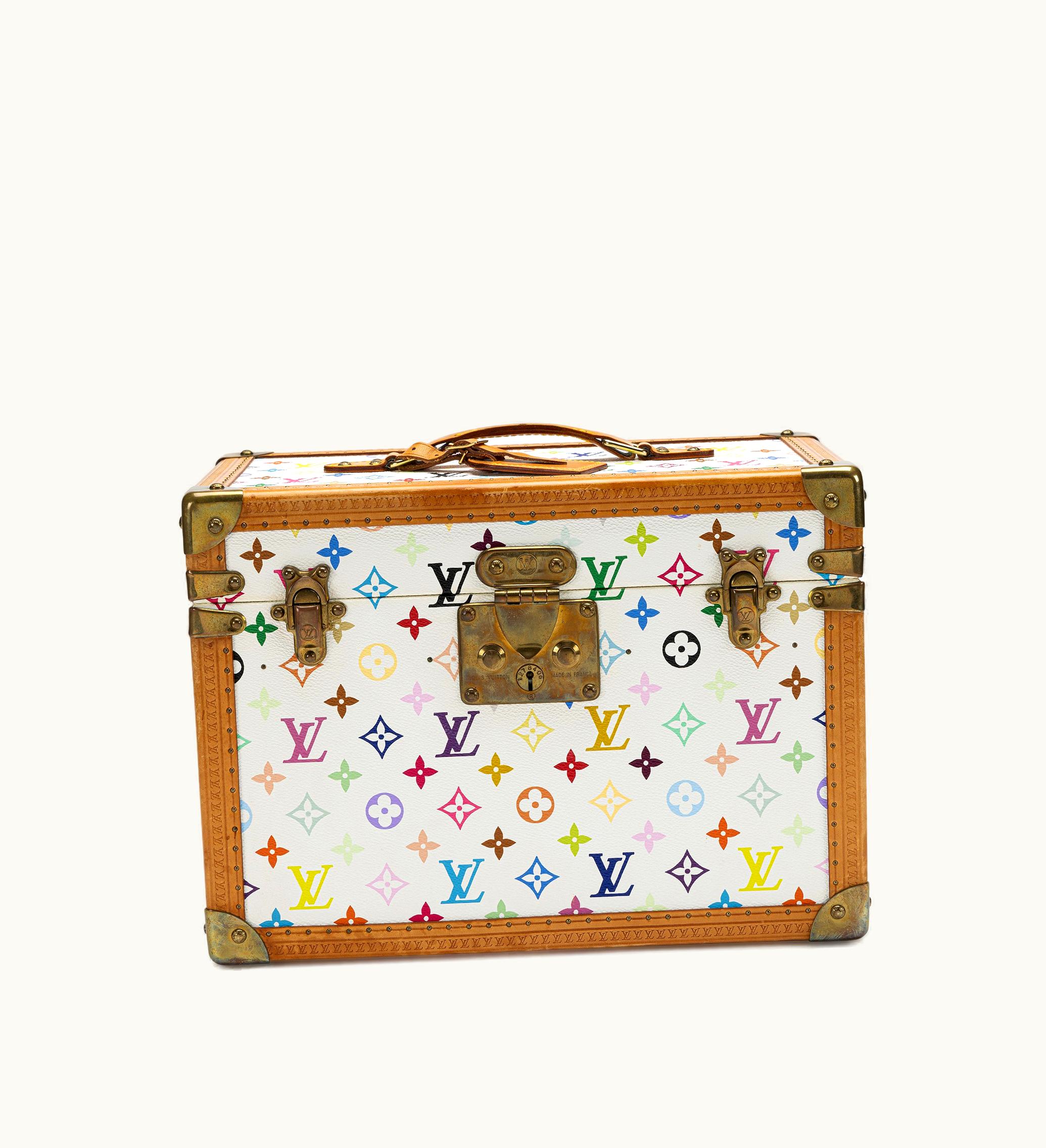 Louis Vuitton Louis Vuitton White Monogram Multicolore Coated Canvas Boite Pharmacie Gold Hardware by Louis Vuitton x Takashi Murakami