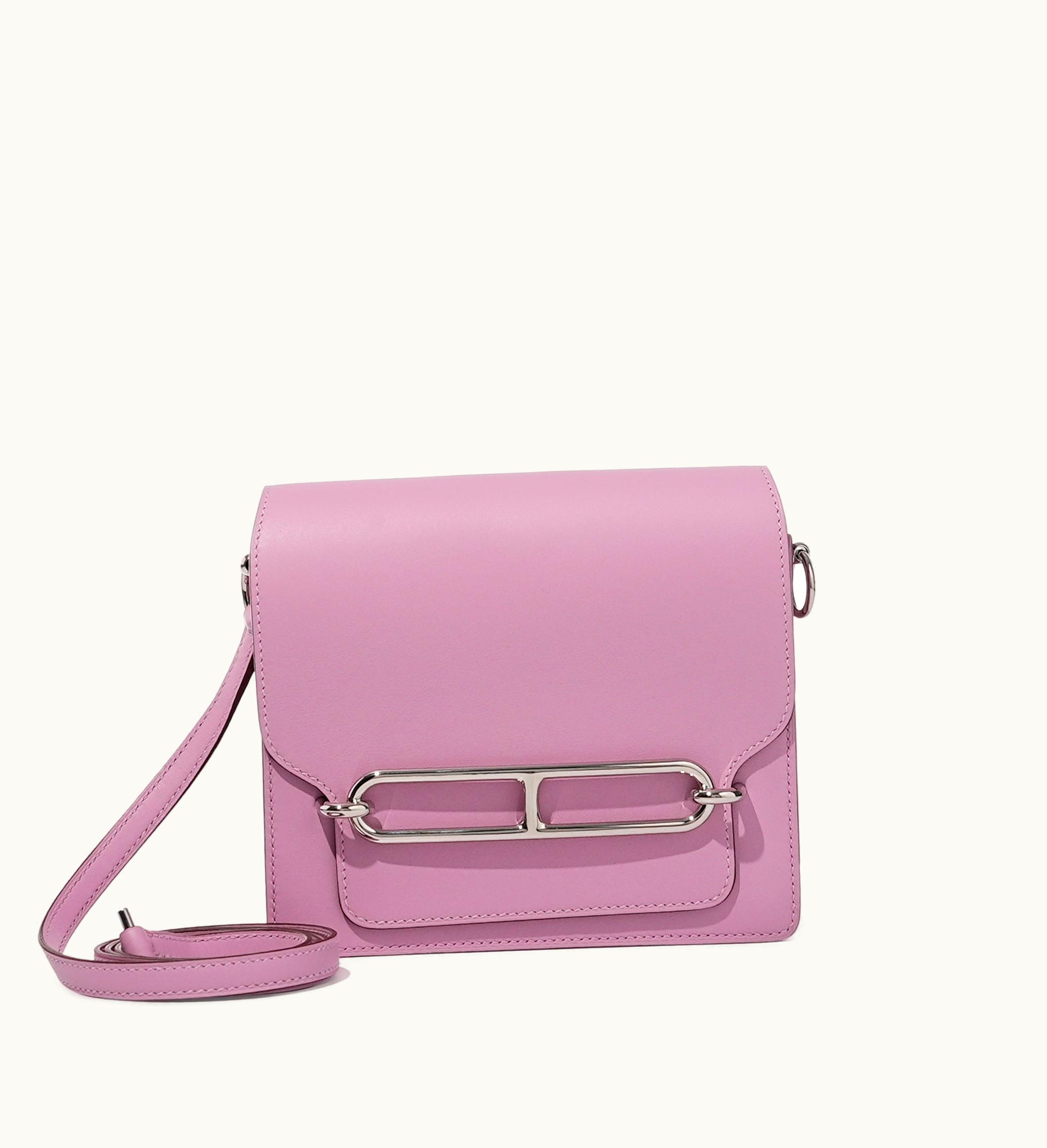 Hermès Hermès 2022 Hermès Evercolor Mini Roulis 18 in Mauve Pale Shade with Palladium Hardware
