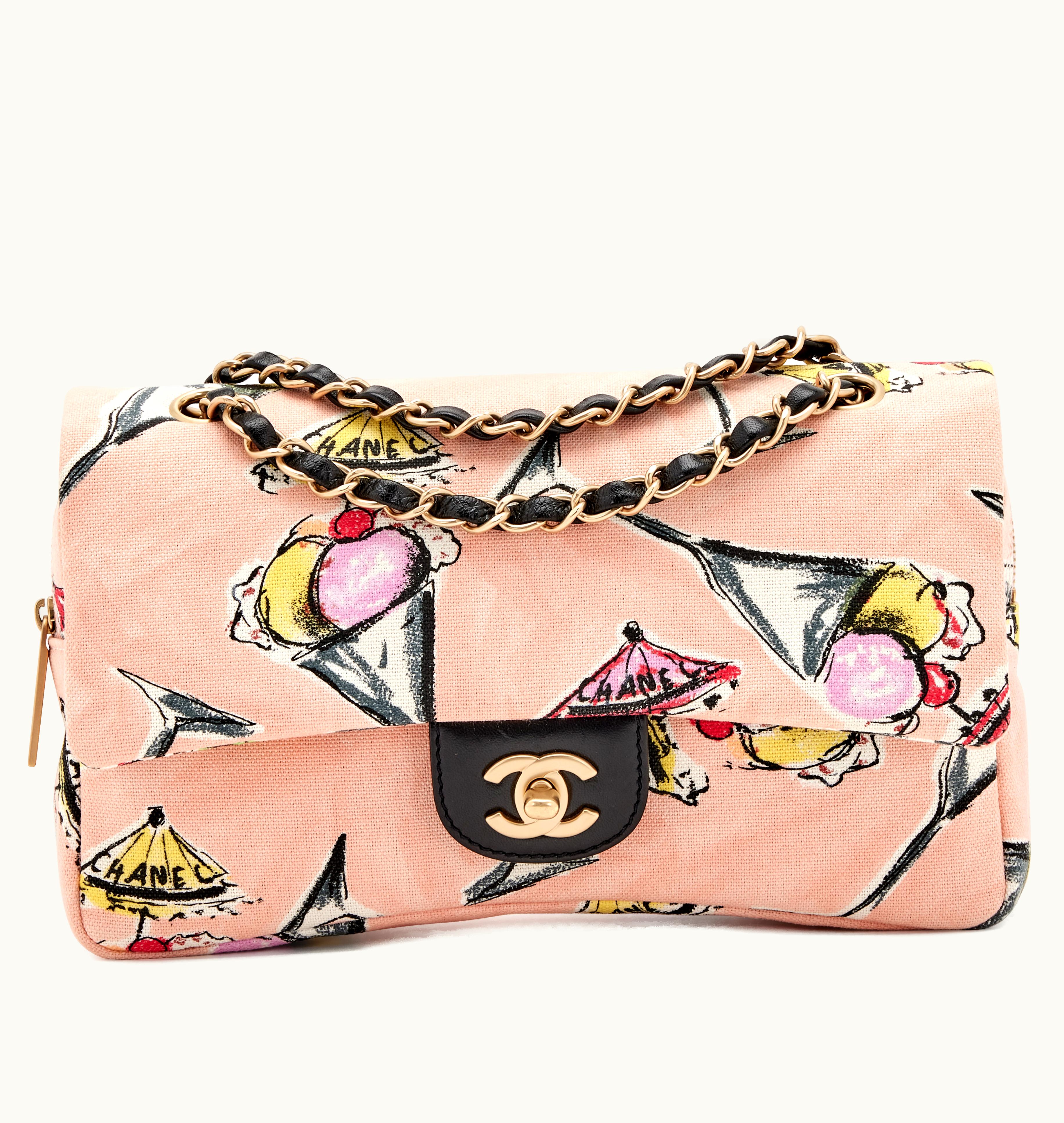 Chanel Chanel Ice Cream Sundae Flap Bag in Pink Printed Canvas with Gold Hardware, circa 2003-2004