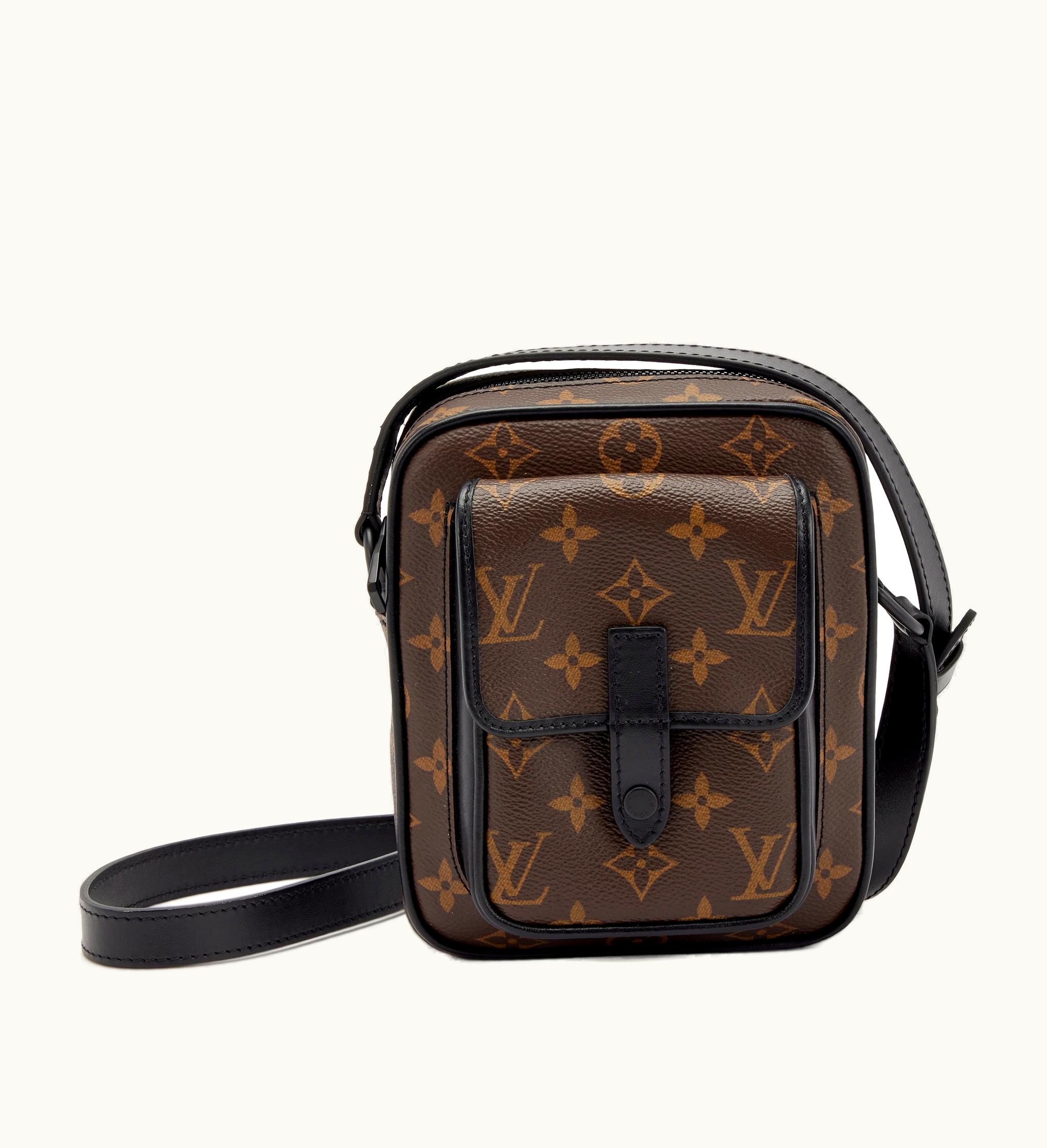 Louis Vuitton Louis Vuitton Brown Monogram Macassar Coated Canvas Mini Christopher Wearable Wallet Black Hardware, 2020