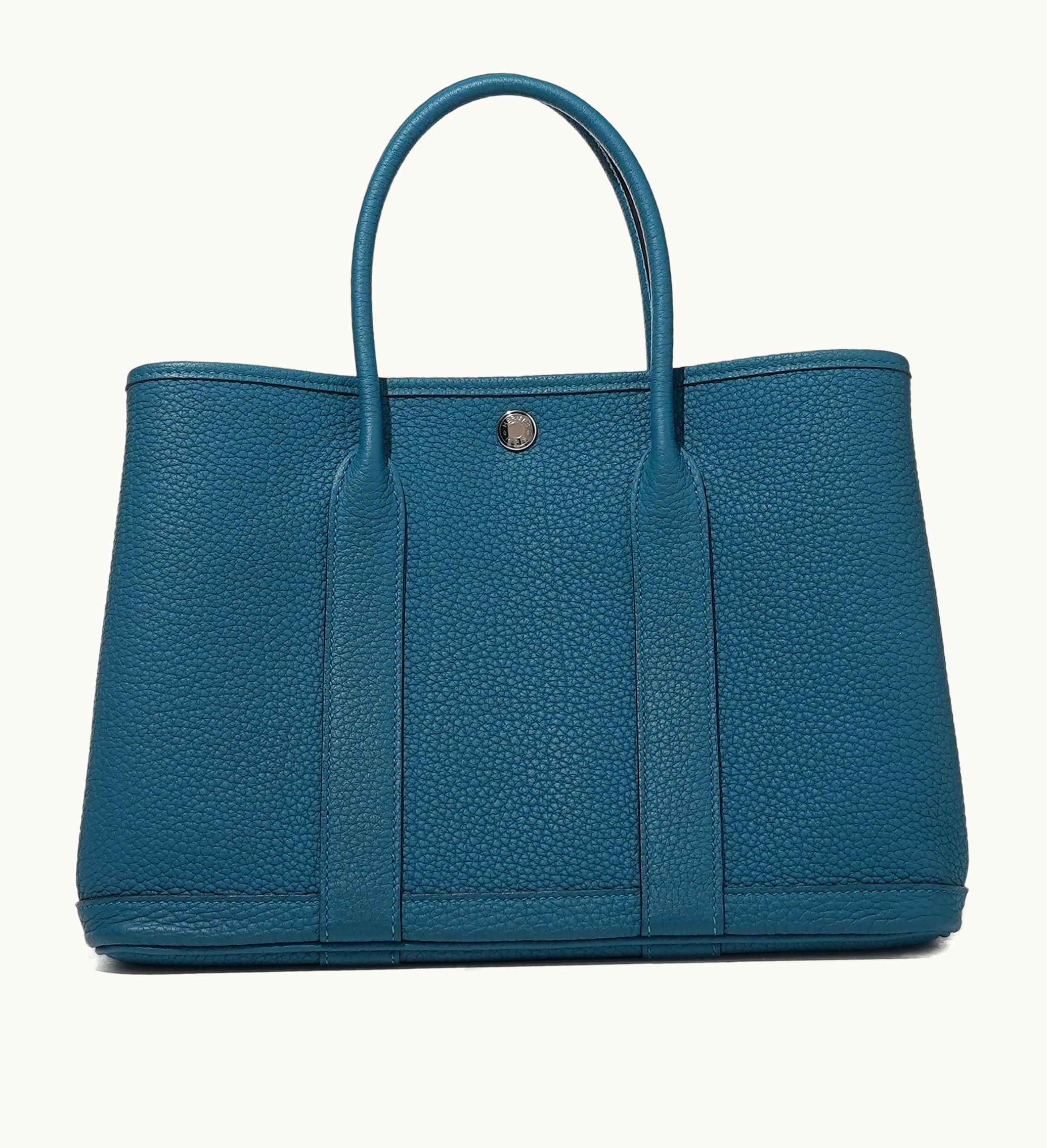 Hermès Hermès Blue Izmir Negonda Garden Party 30 TPM Palladium Hardware, 2018