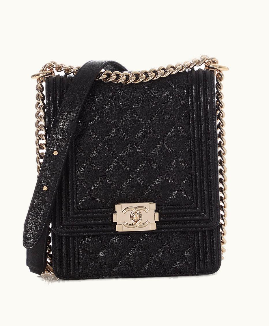 Chanel Chanel Black Quilted Caviar North-South Boy Bag with Light Gold Hardware, 2019 Edition