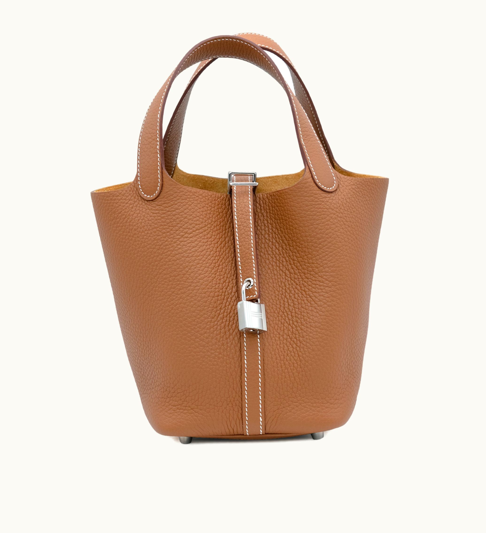 Hermès Hermès 2023 Hermès Picotin Lock 18 in Gold Clemence with Palladium Hardware