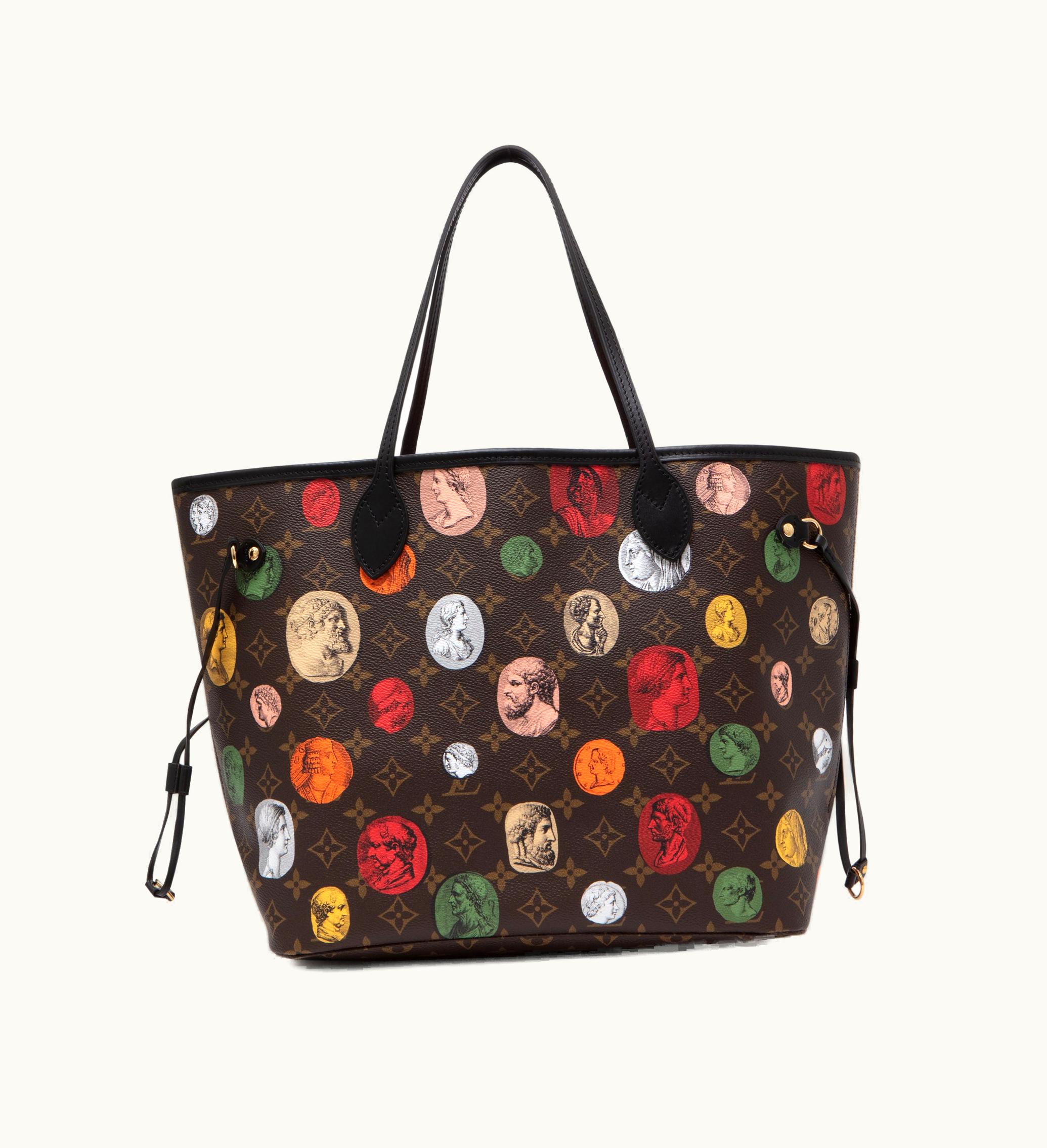 Louis Vuitton Louis Vuitton 2021 Louis Vuitton Neverfull MM Gold Hardware Brown and Multicolor Cameo Monogram Coated Canvas